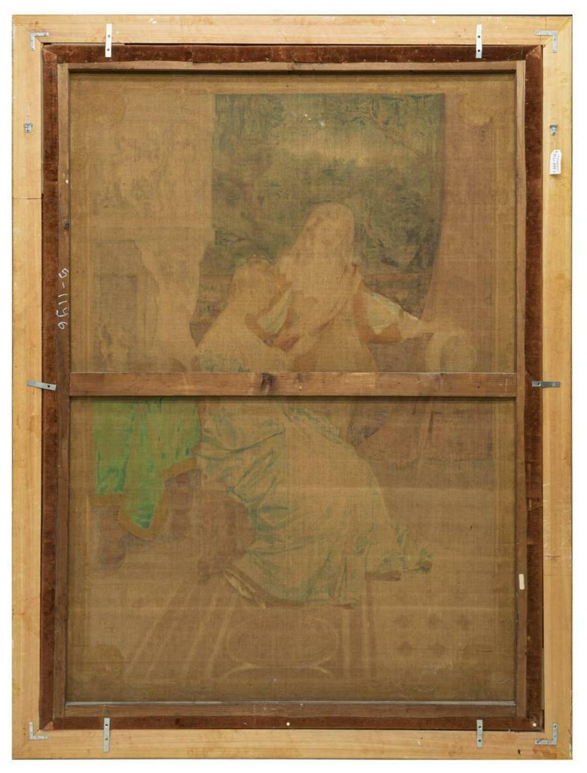 Large Framed Antique Tapestry, Courting Scene, c. 1900s