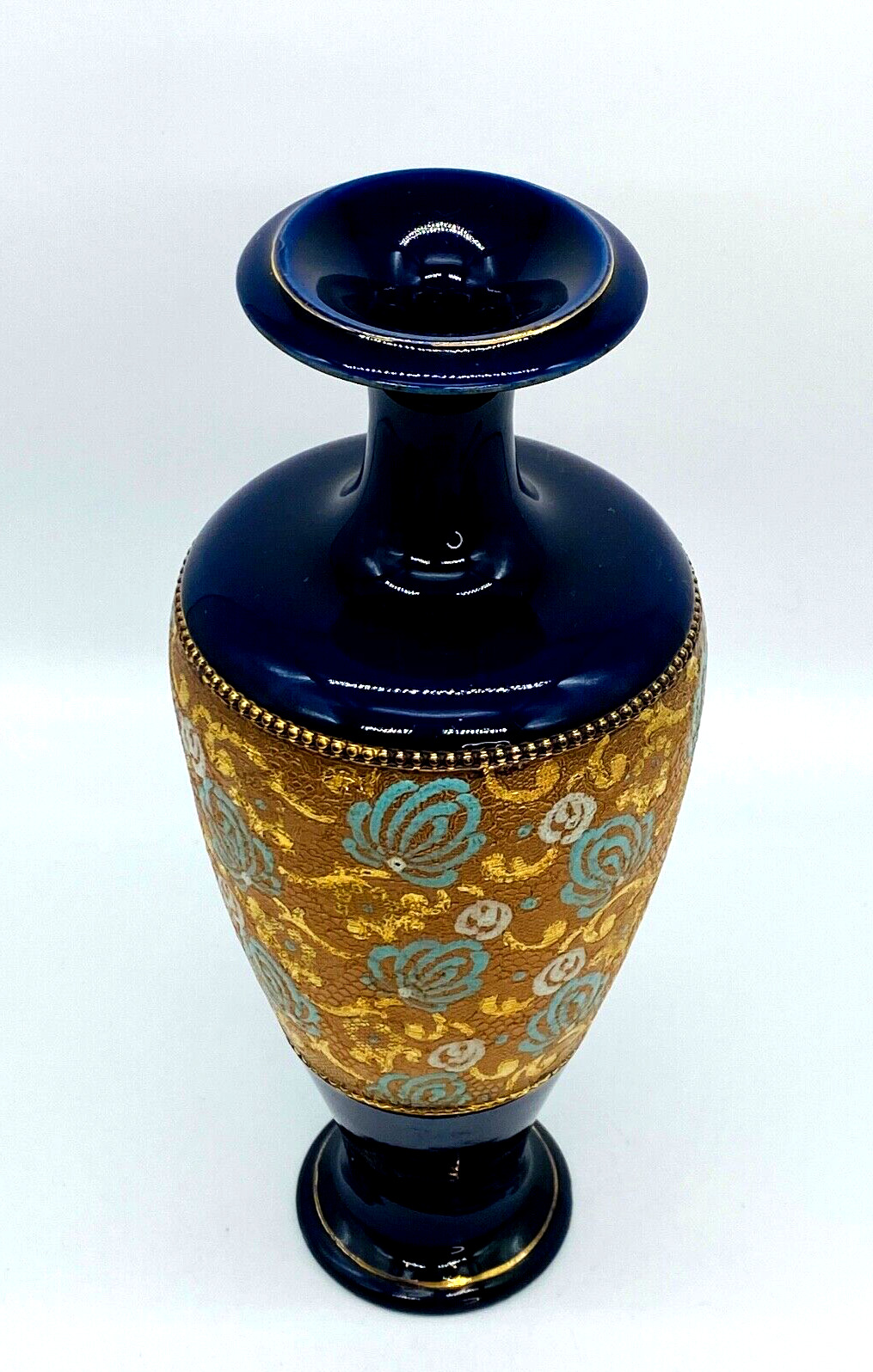 Royal Doulton Cobalt Glaze Tapestry Slater Vase