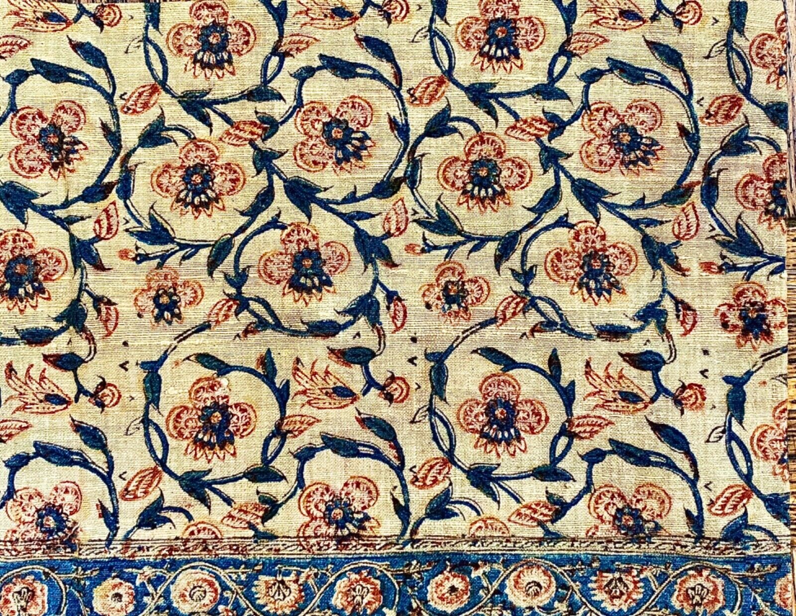 South Asian Antique Cloth Print, 1900, 2'5" x 3'5