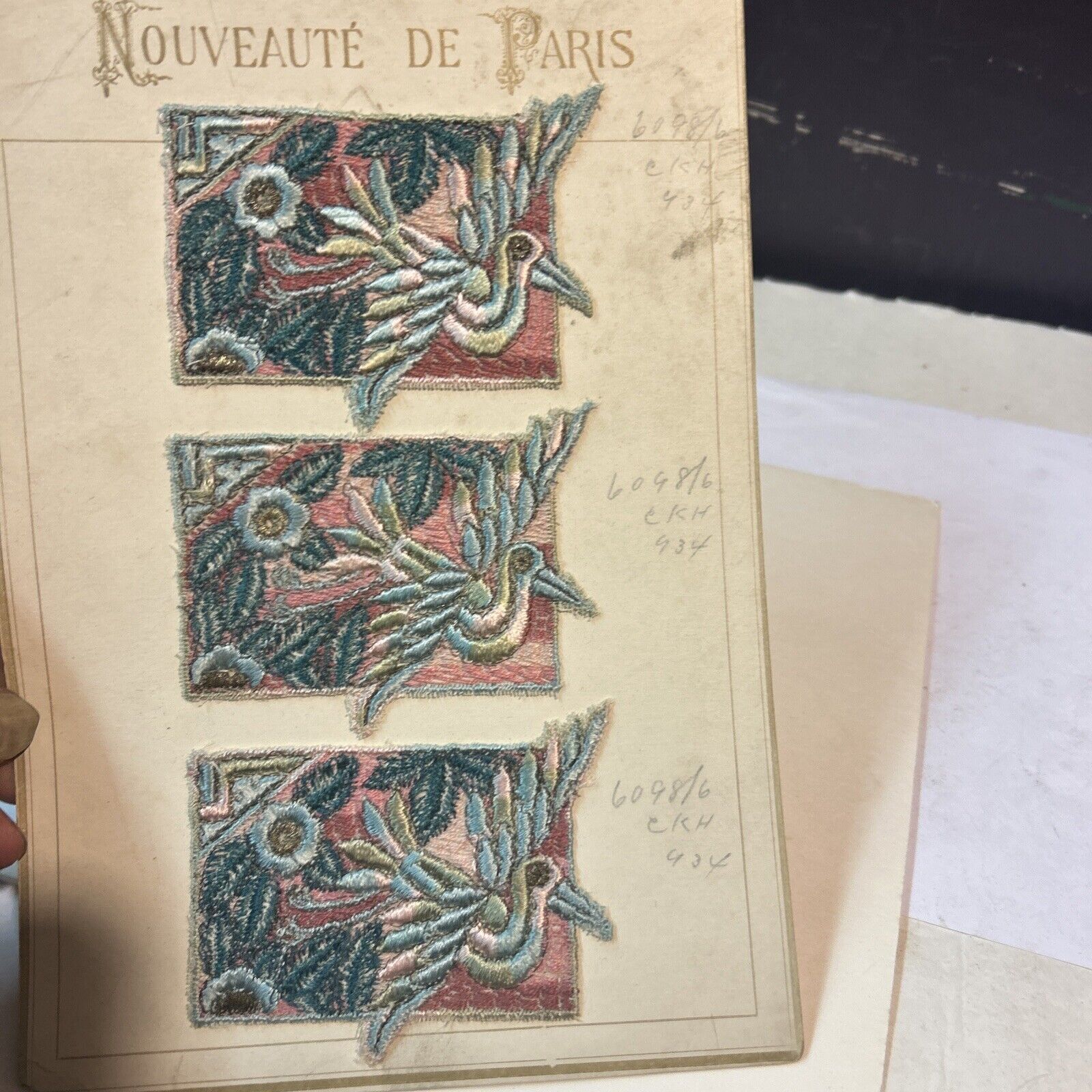 1900s French Upholstery Tapestry Sample Card