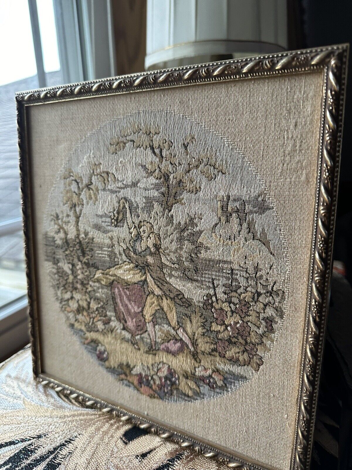 Vintage French Tapestry Framed Textile Artwork