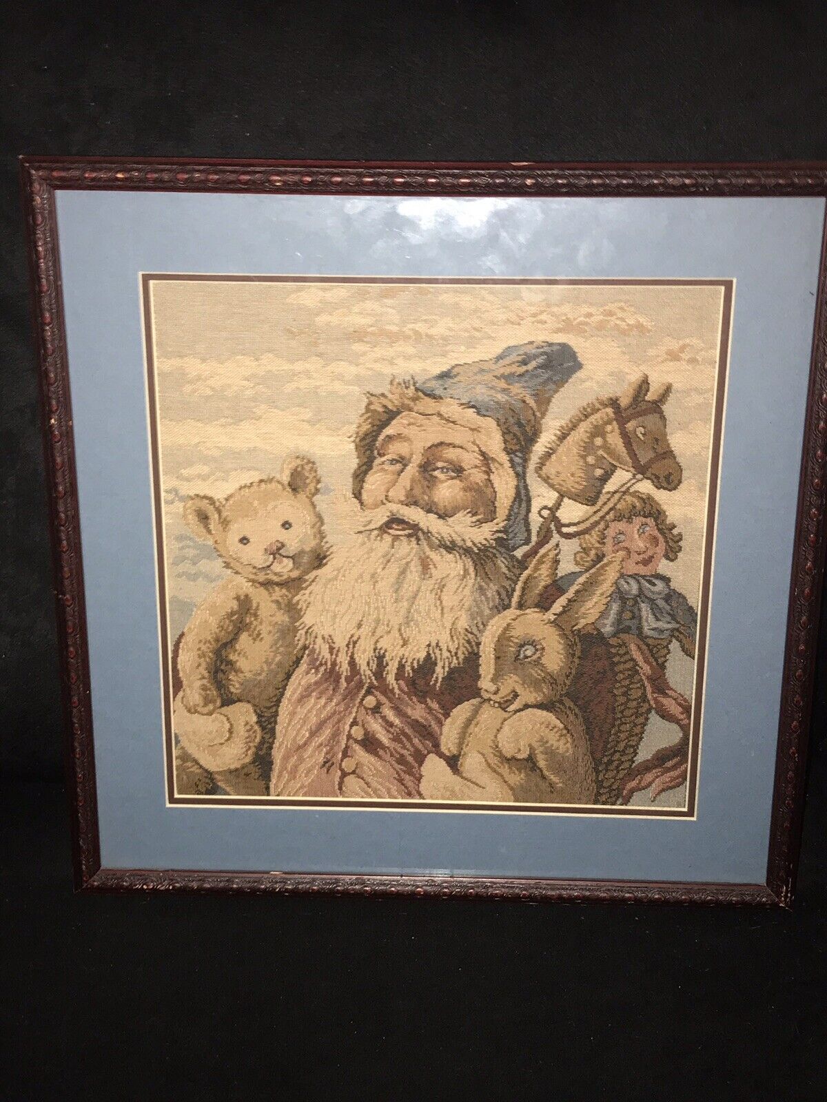 Antique 1800s German St. Nicholas Tapestry