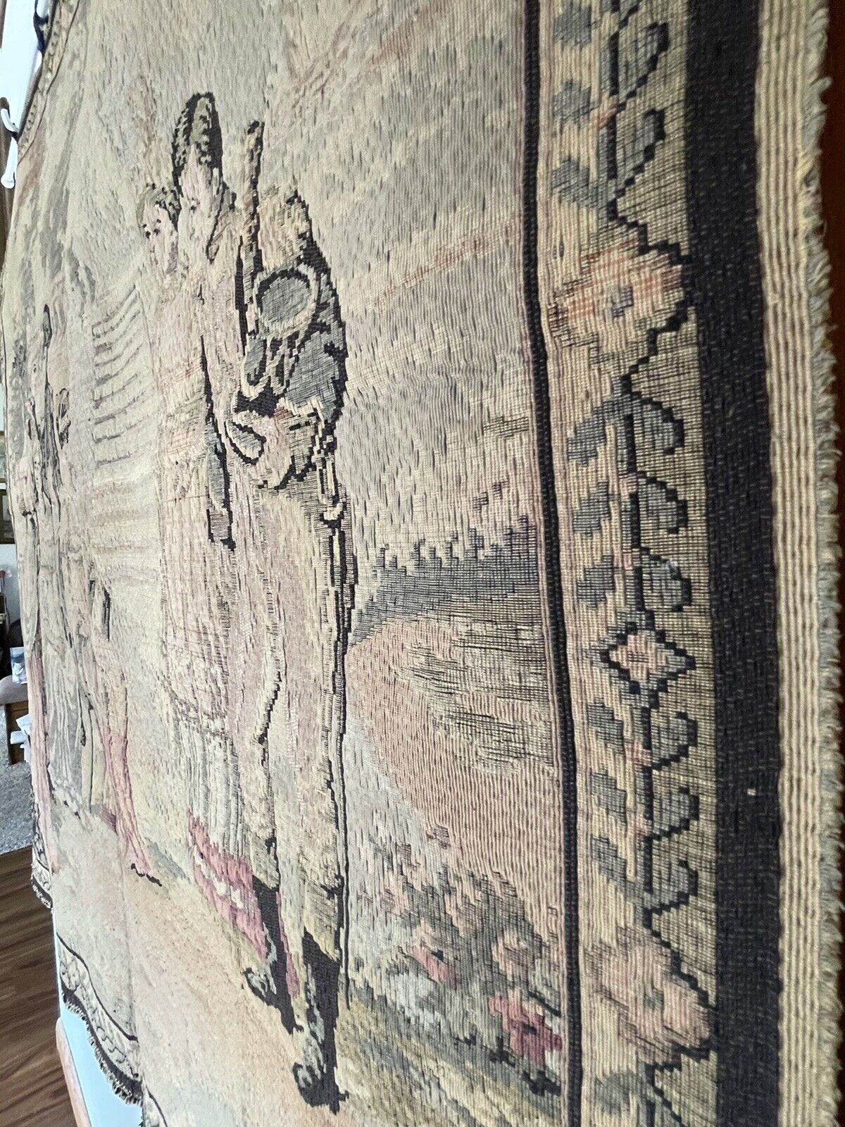 French Romantic Antique Textile Tapestry for Home Decor