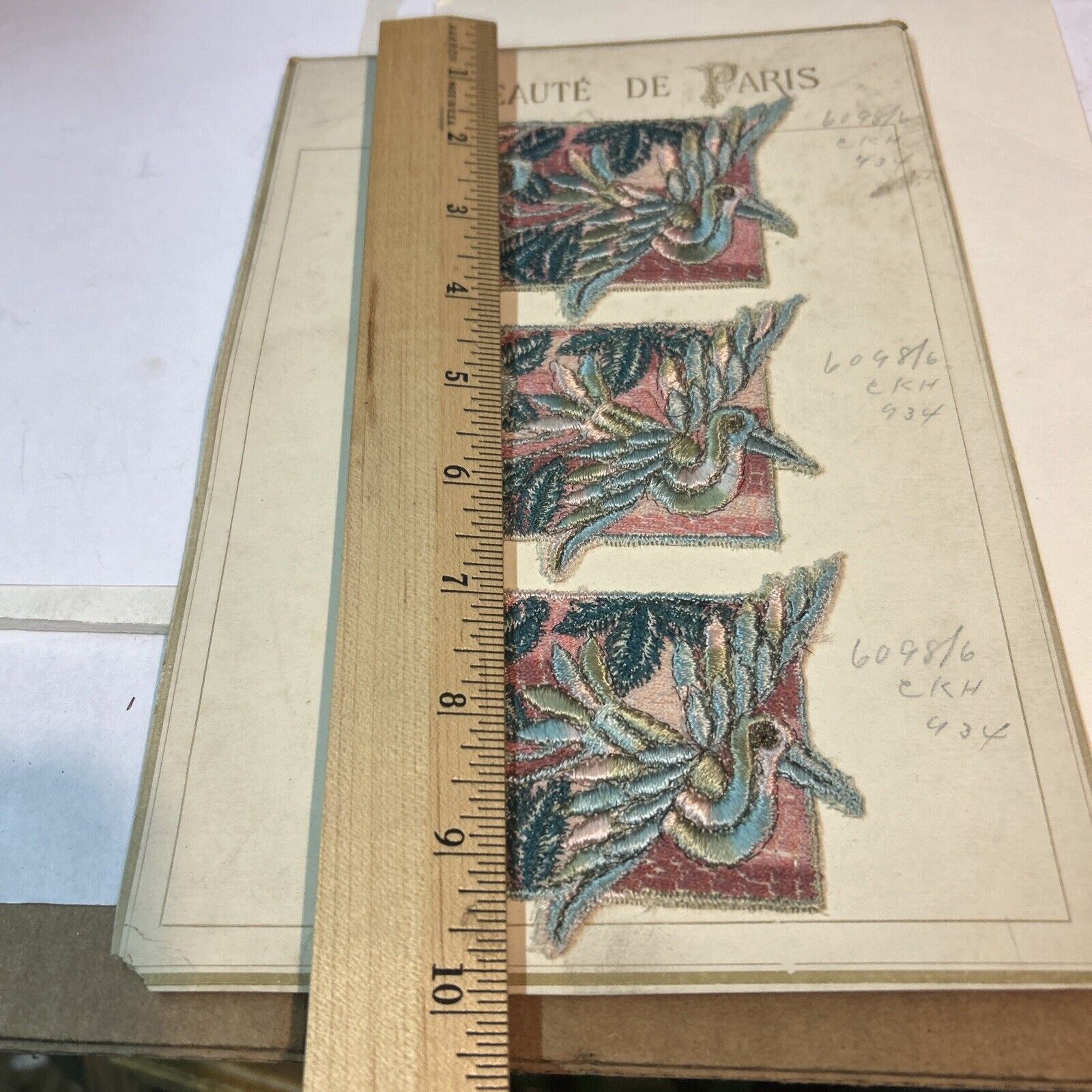 1900s French Upholstery Tapestry Sample Card
