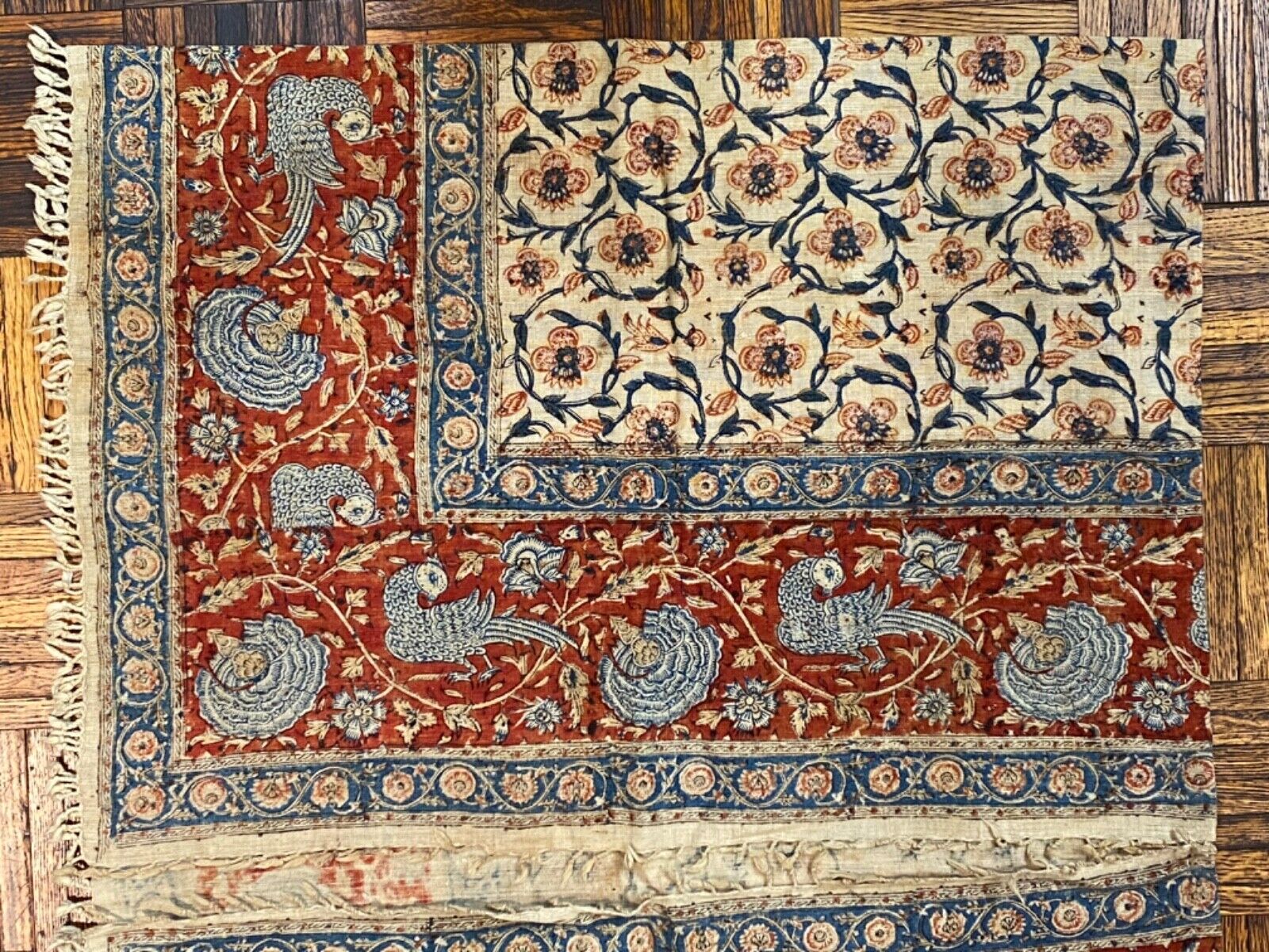 South Asian Antique Cloth Print, 1900, 2'5" x 3'5