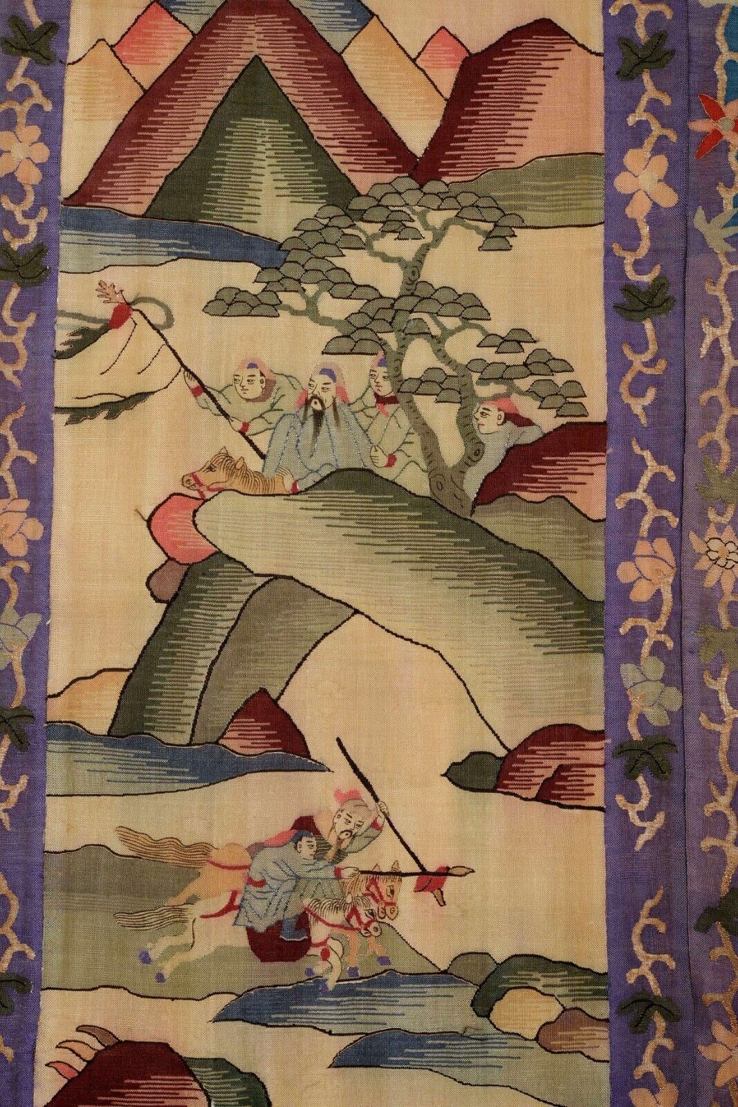 1900s Silk Kesi Kossu Embroidery Tapestry Panel