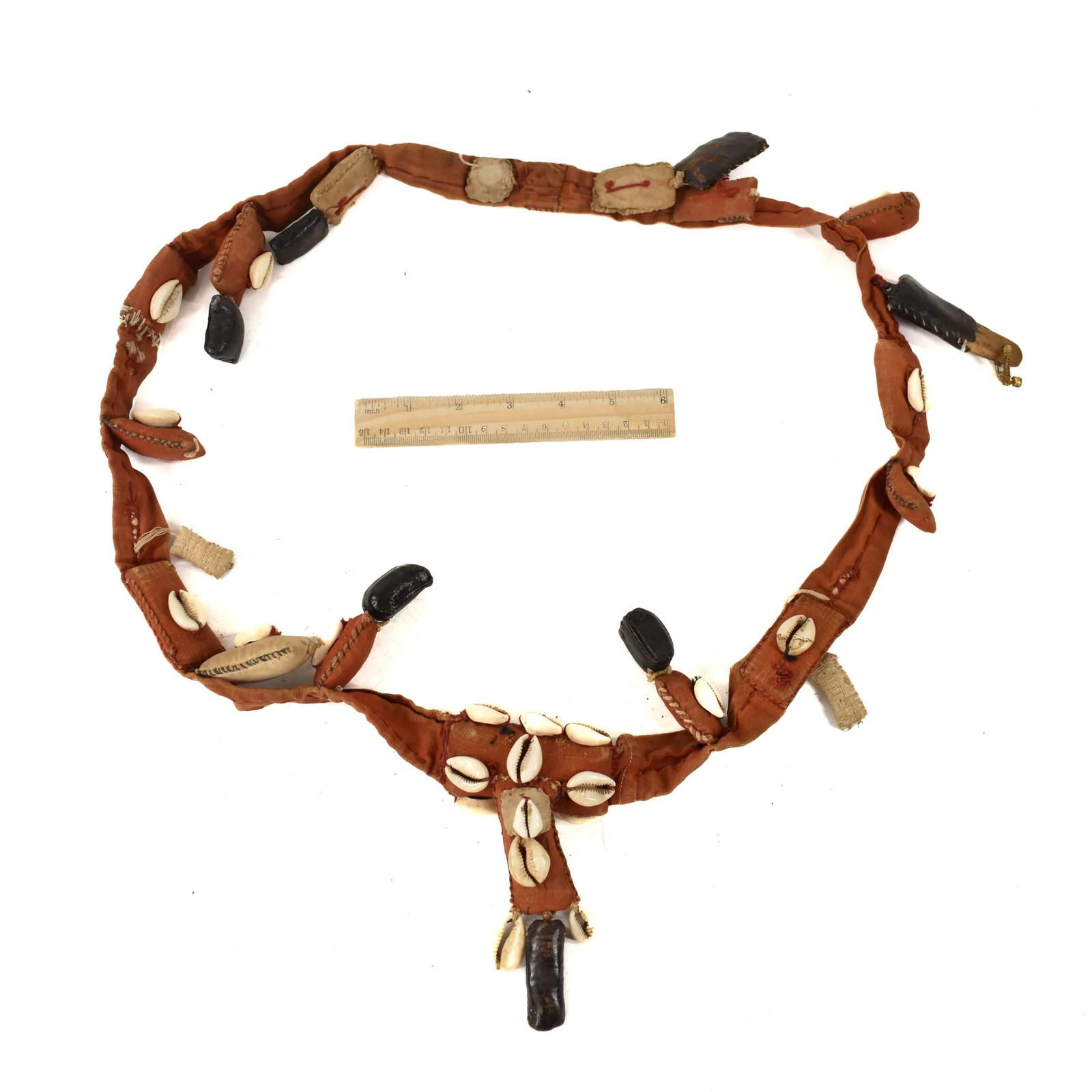 Kuba Cowrie Shell Fabric Belt from Congo