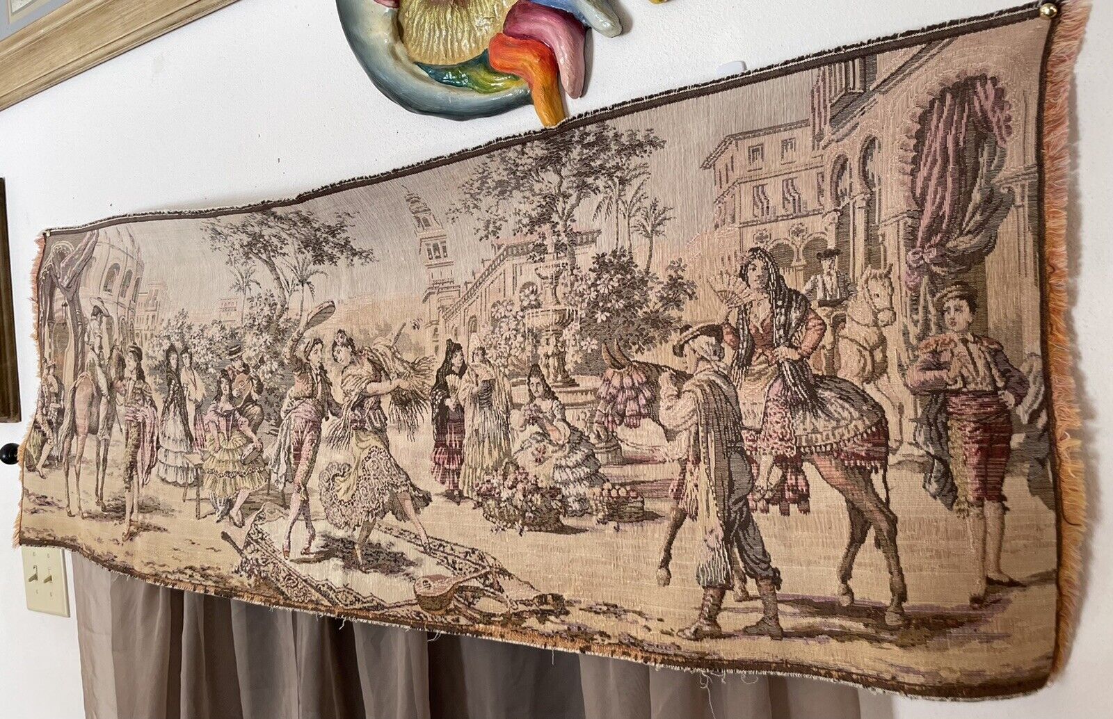 Spanish Flamingo Dancers Tapestry Scenic Panel