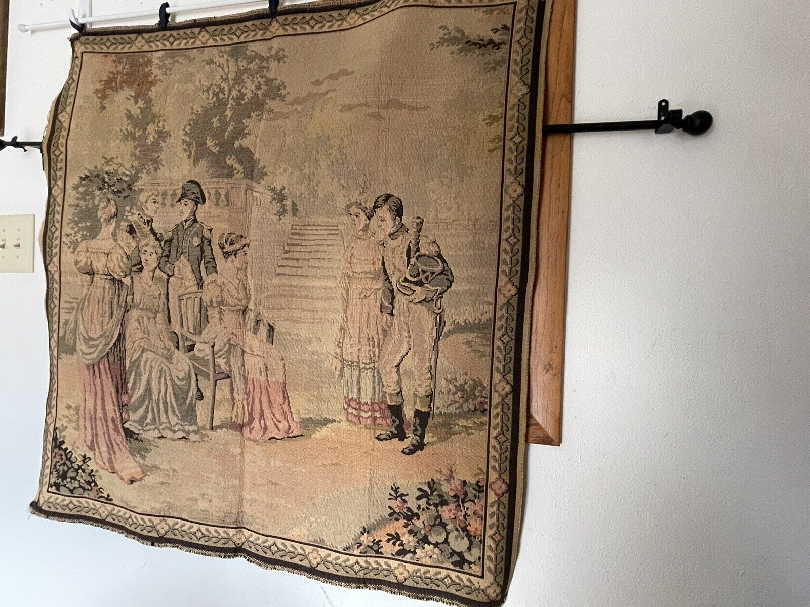 French Romantic Antique Textile Tapestry for Home Decor