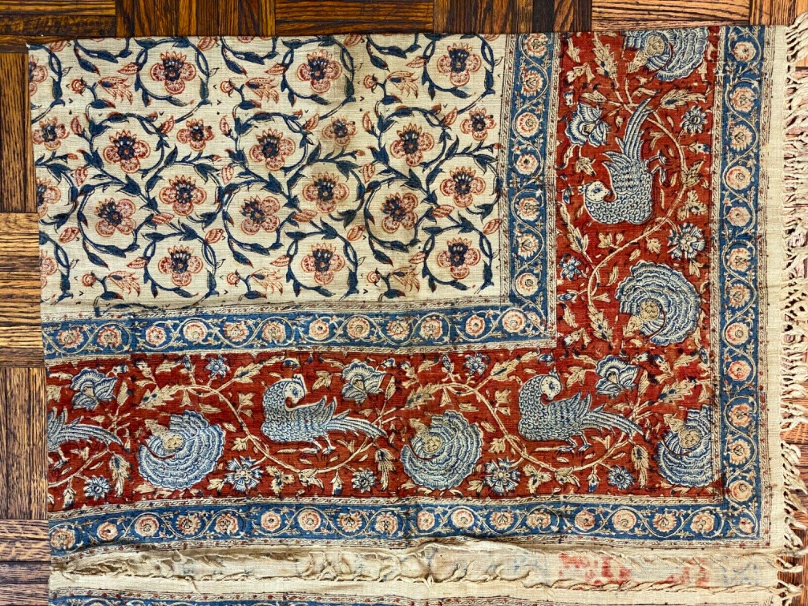 South Asian Antique Cloth Print, 1900, 2'5" x 3'5