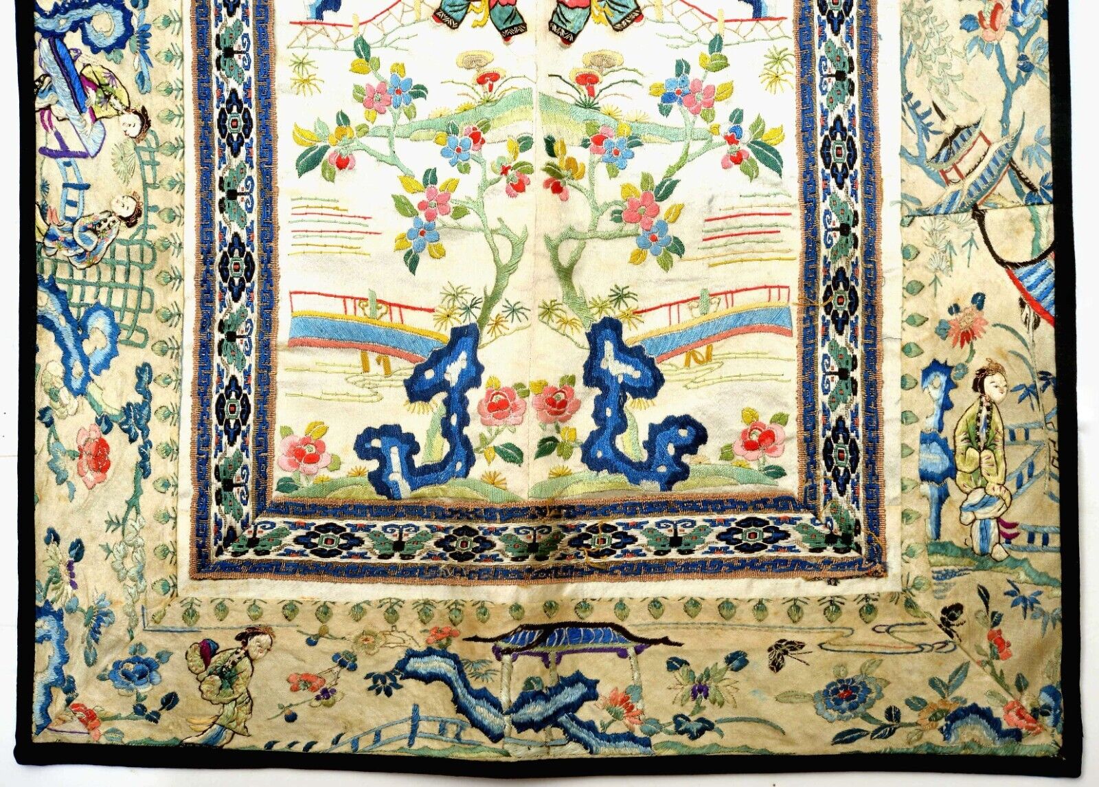 Antique Chinese Silk Embroidery Tapestry Panel