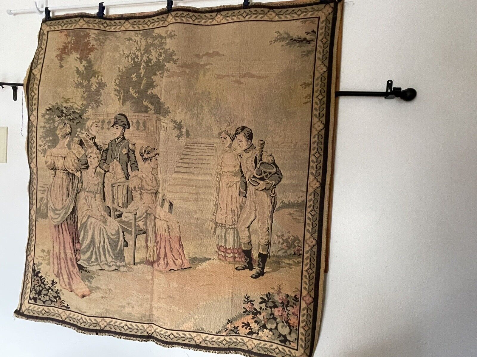 French Romantic Antique Textile Tapestry for Home Decor
