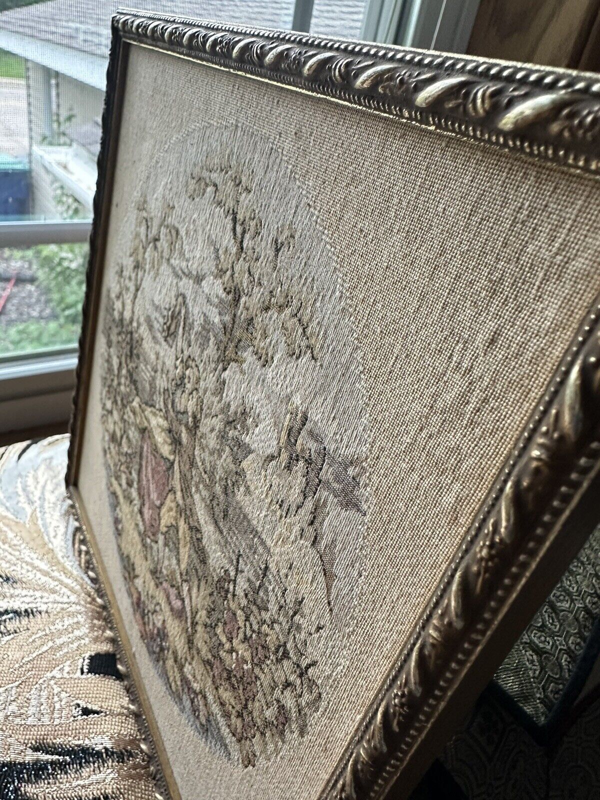 Vintage French Tapestry Framed Textile Artwork