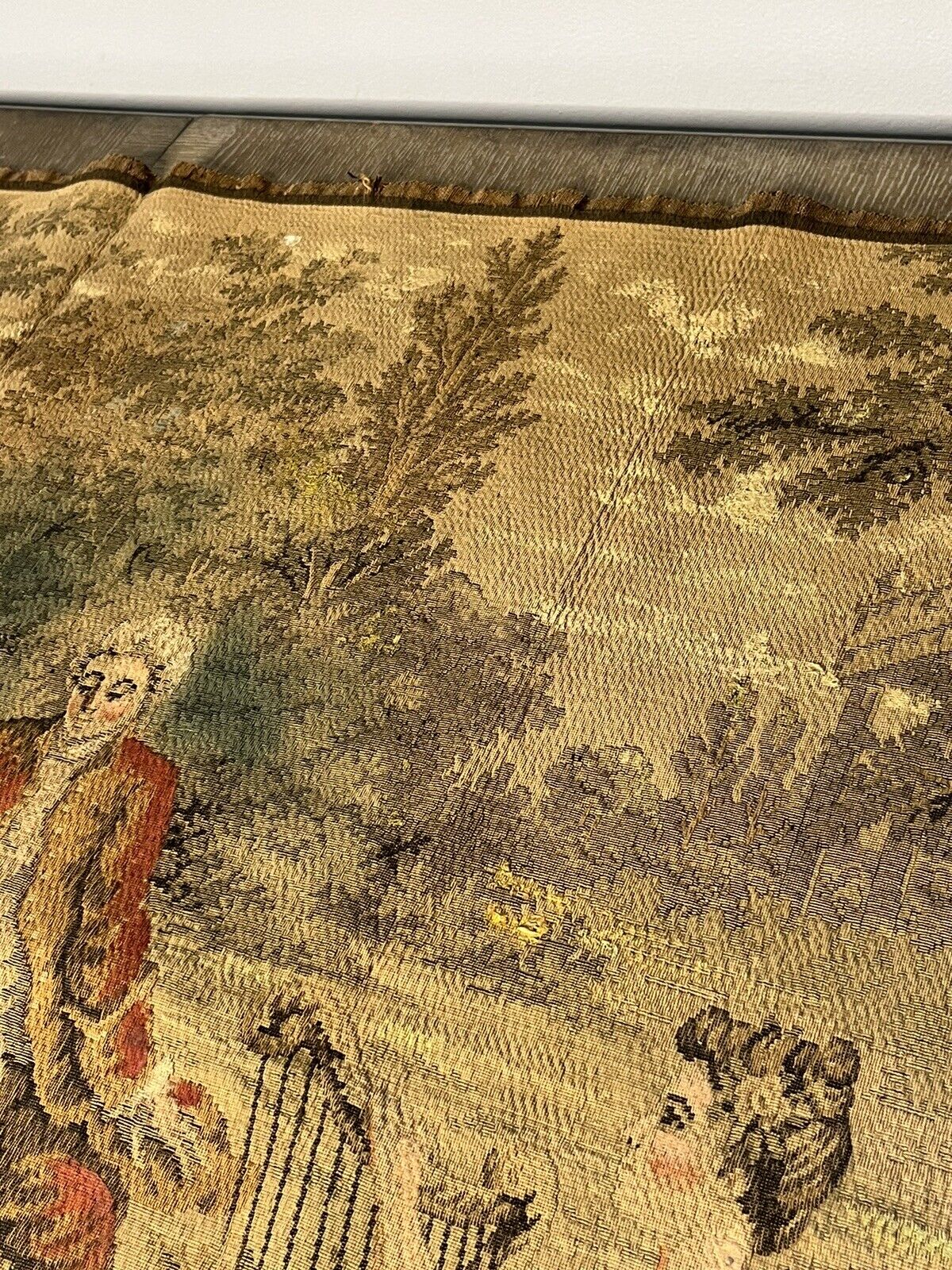 Early 1900s FAMCO French Linen Wall Tapestry