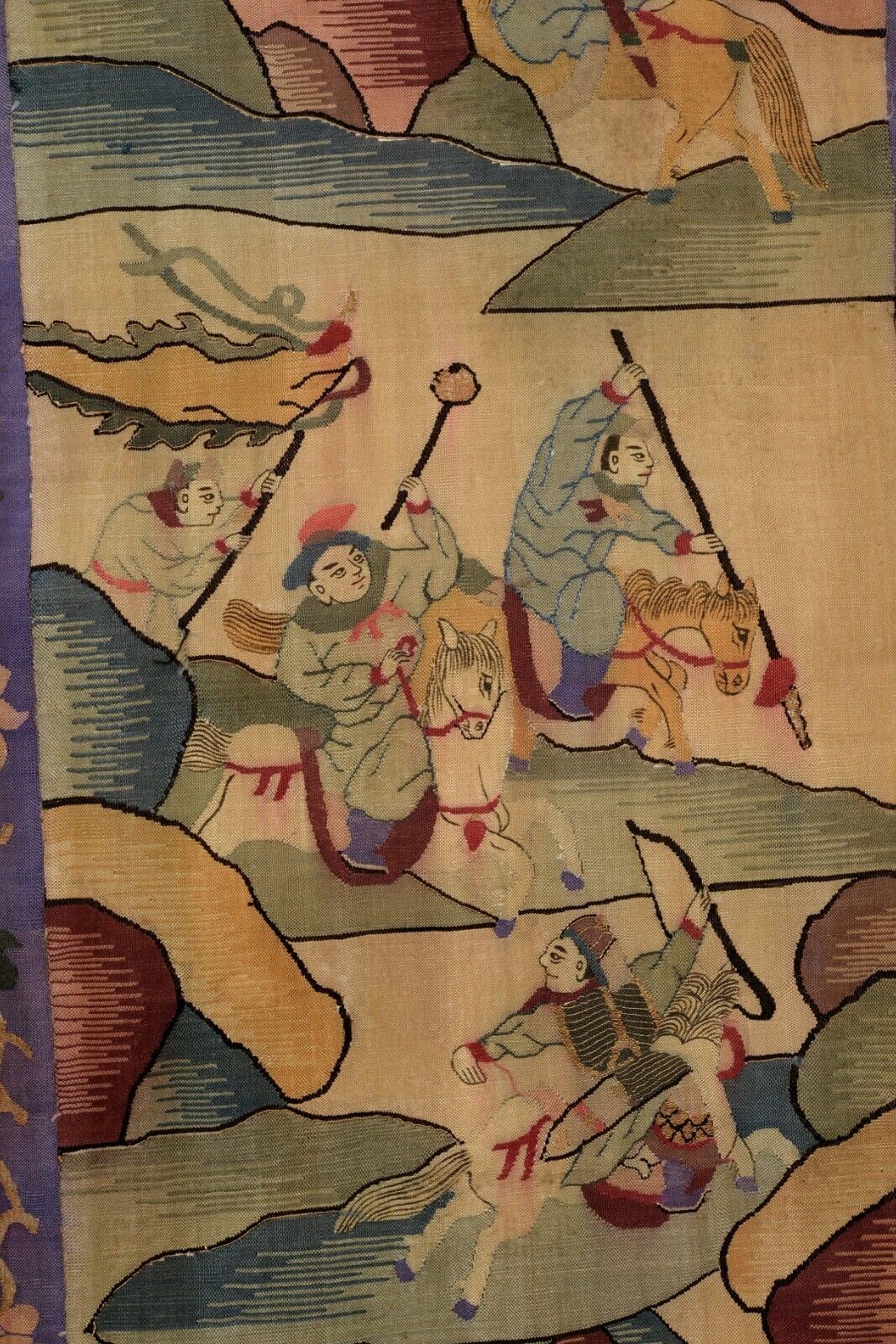 1900s Silk Kesi Kossu Embroidery Tapestry Panel
