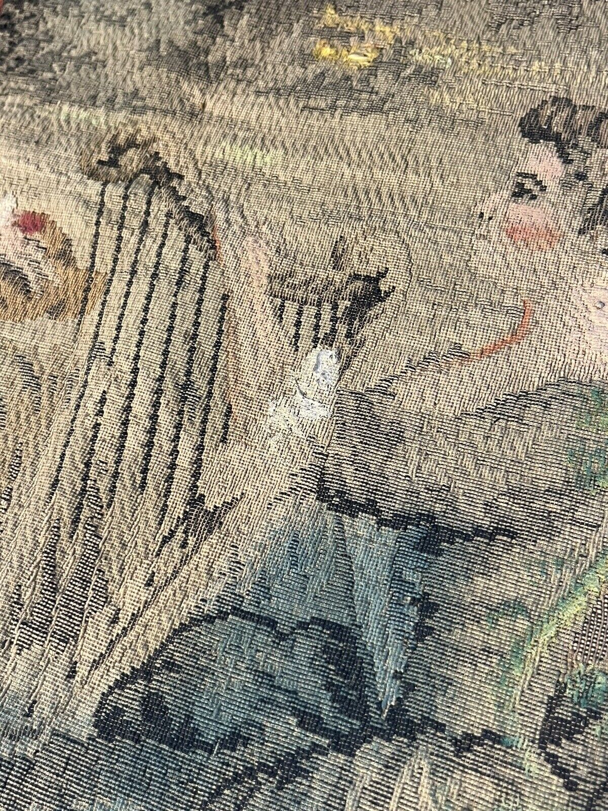 Early 1900s FAMCO French Linen Wall Tapestry