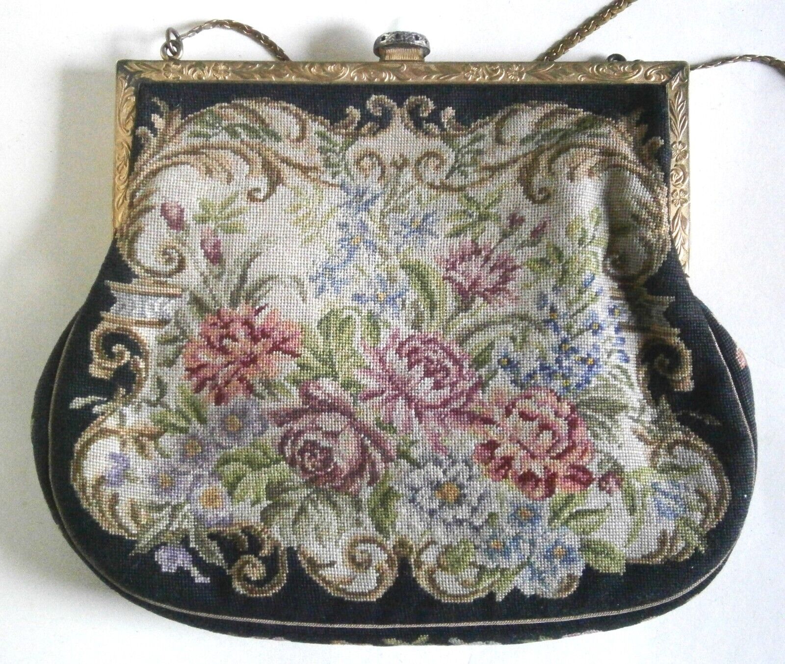 Antique Austrian Tapestry Handbag from 1900s