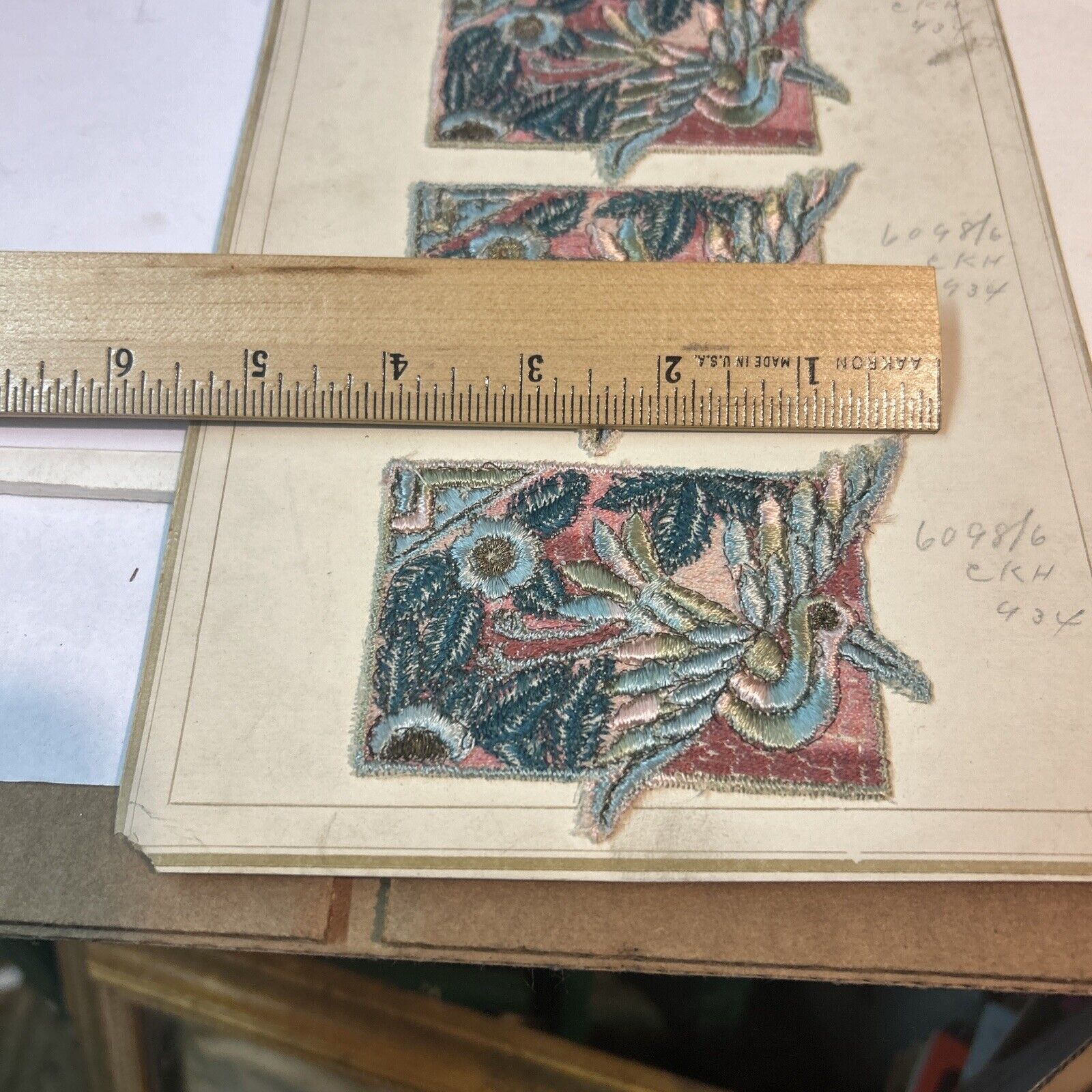 1900s French Upholstery Tapestry Sample Card