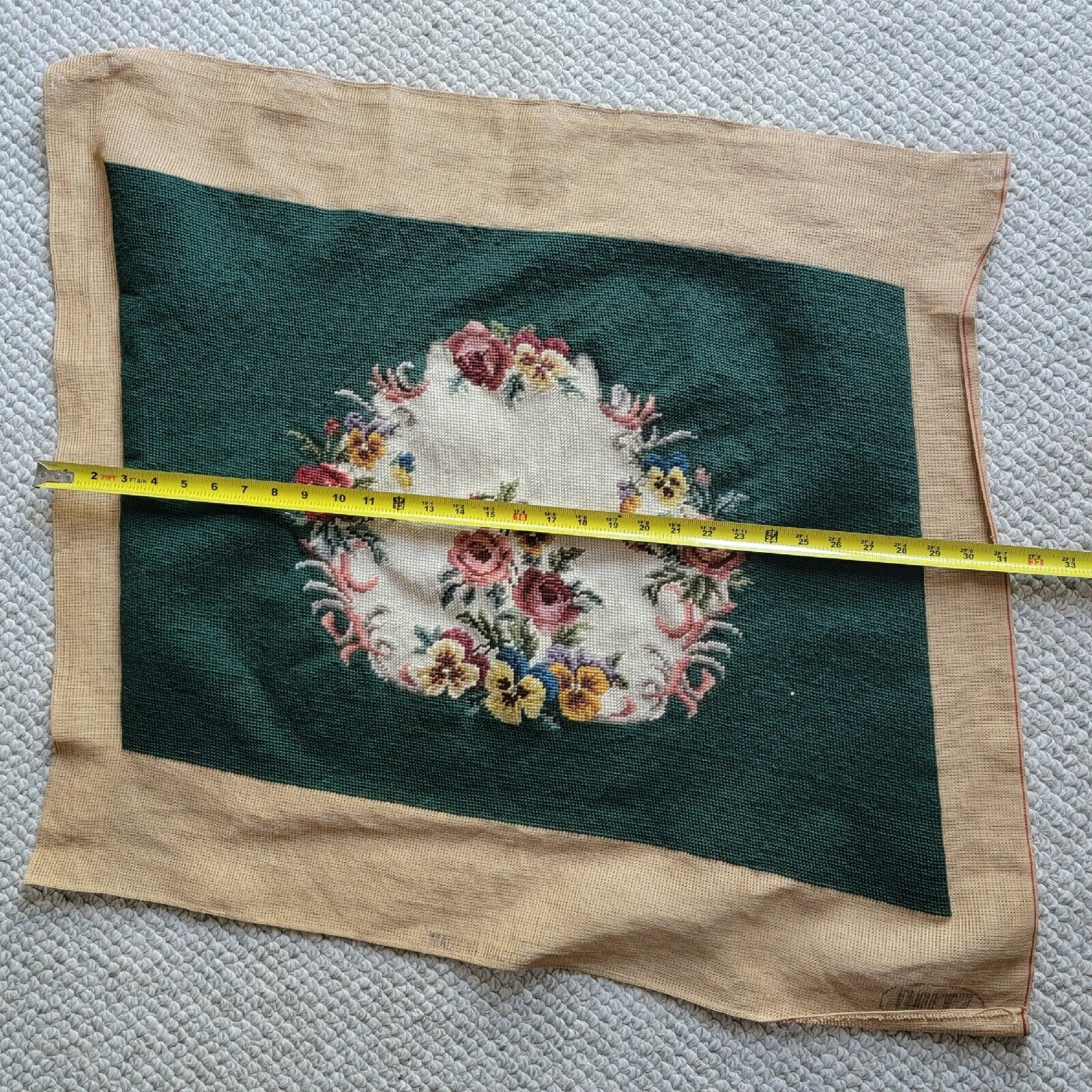 Early 20th Century Floral Tapestry Bench Cover