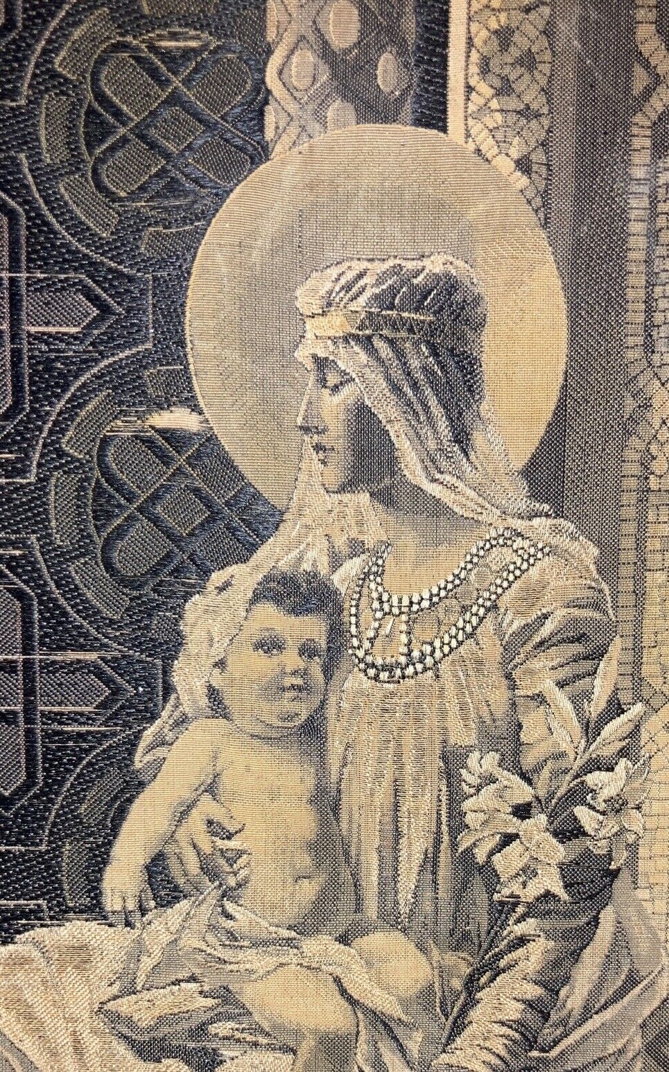 19th Century Maria Virgo Stevengraph Silk Art