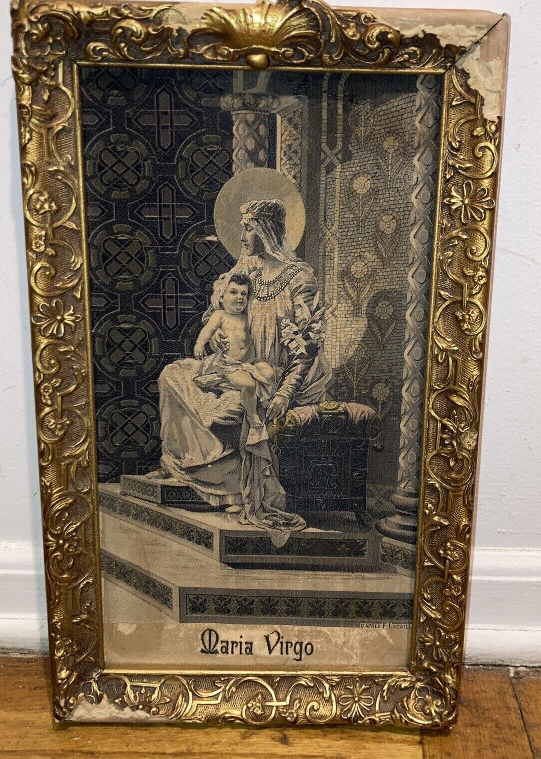 19th Century Maria Virgo Stevengraph Silk Art