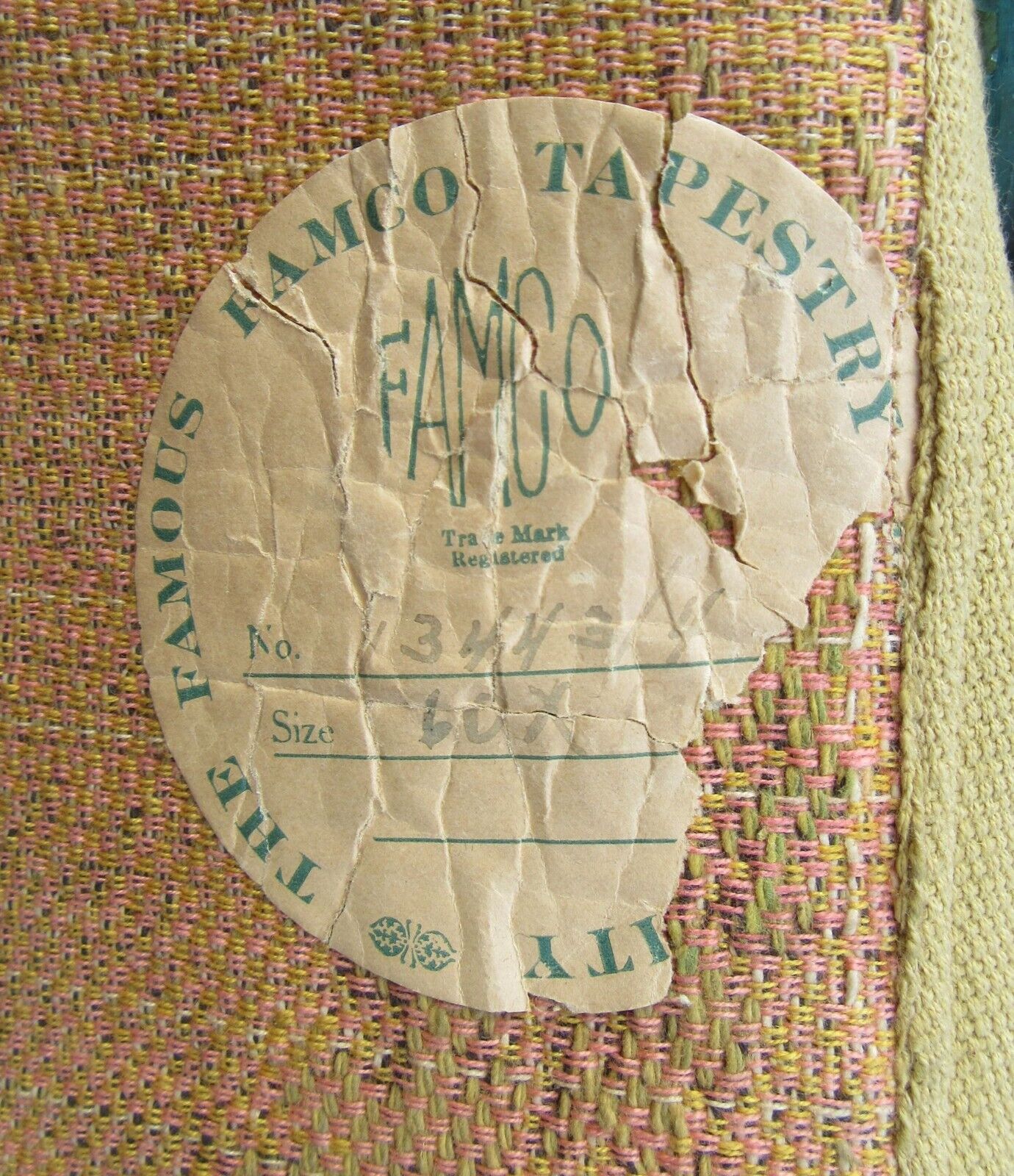Early 1900s FAMCO Cherub French Wall Tapestry