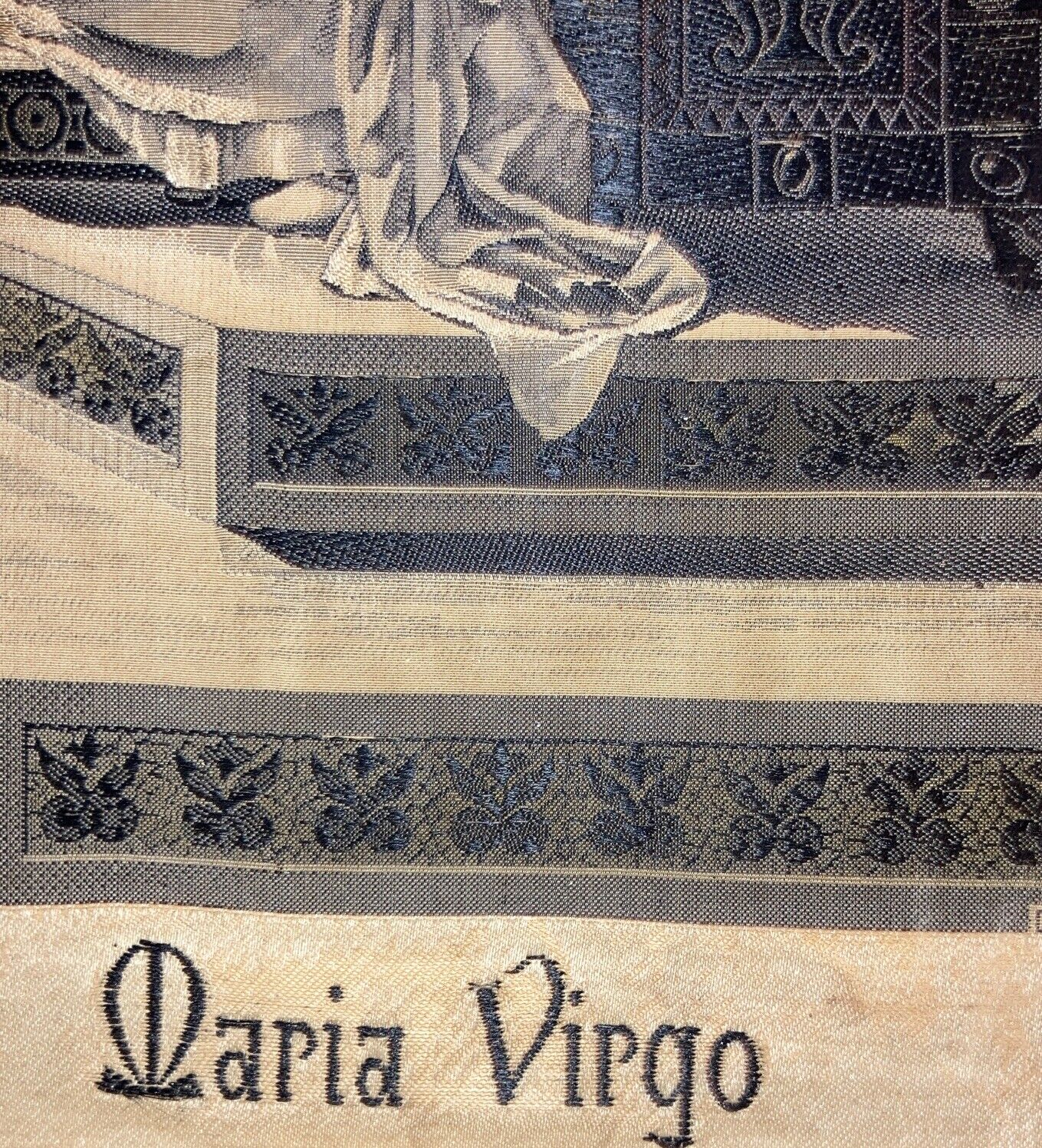 19th Century Maria Virgo Stevengraph Silk Art