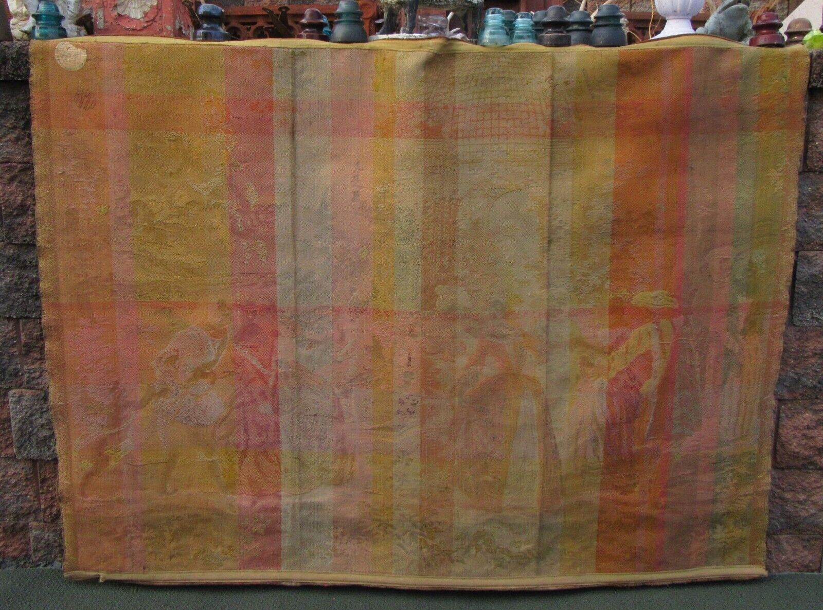 Early 1900s FAMCO Cherub French Wall Tapestry
