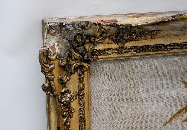Exquisite Antique Needlework Portrait of Moses