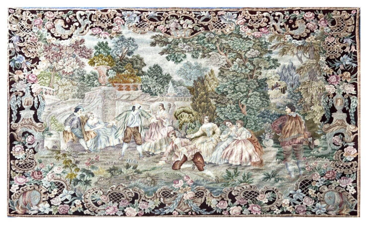 Antique Aubusson Petit Point Tapestry, Circa 1900