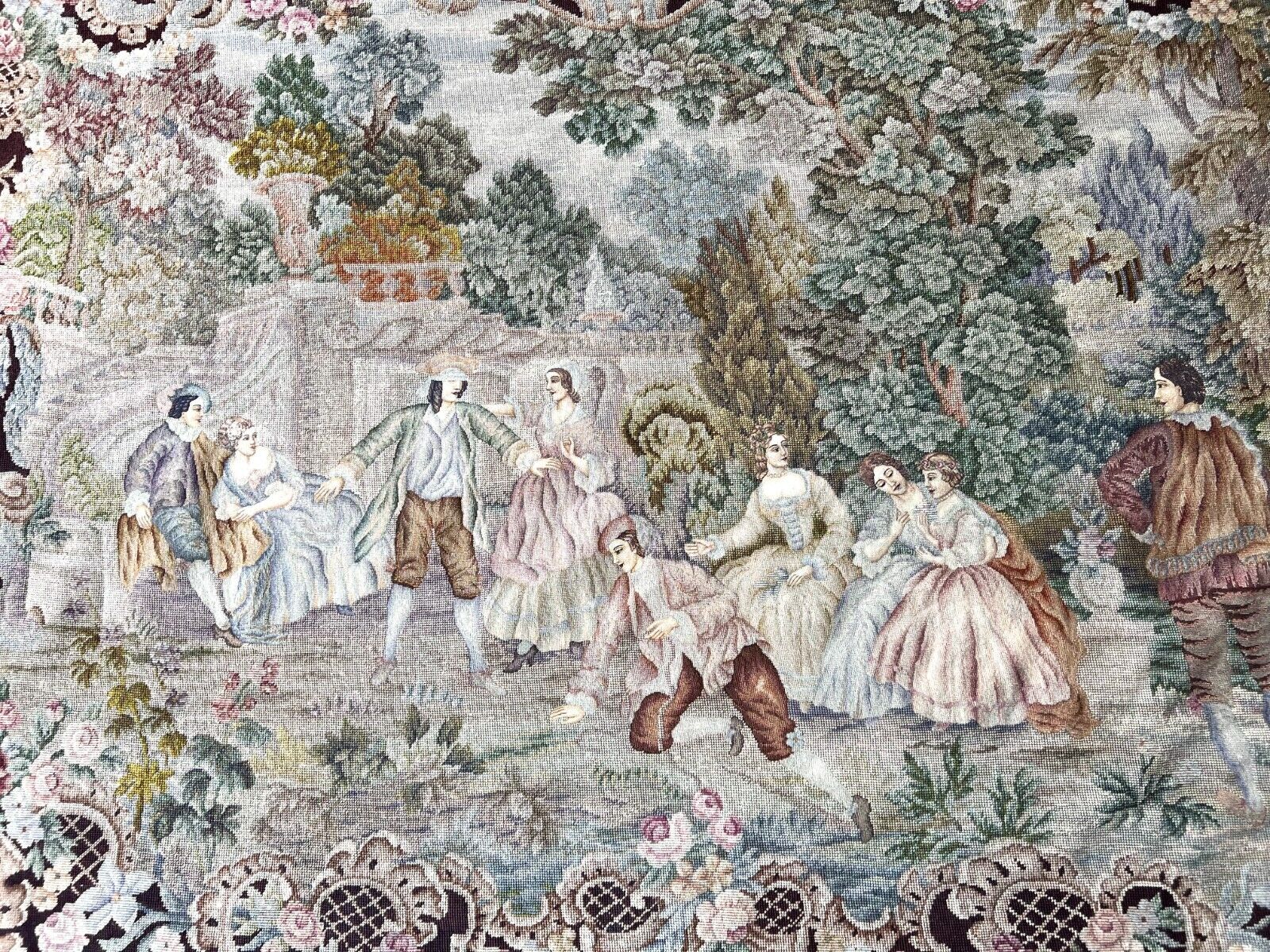Antique Aubusson Petit Point Tapestry, Circa 1900