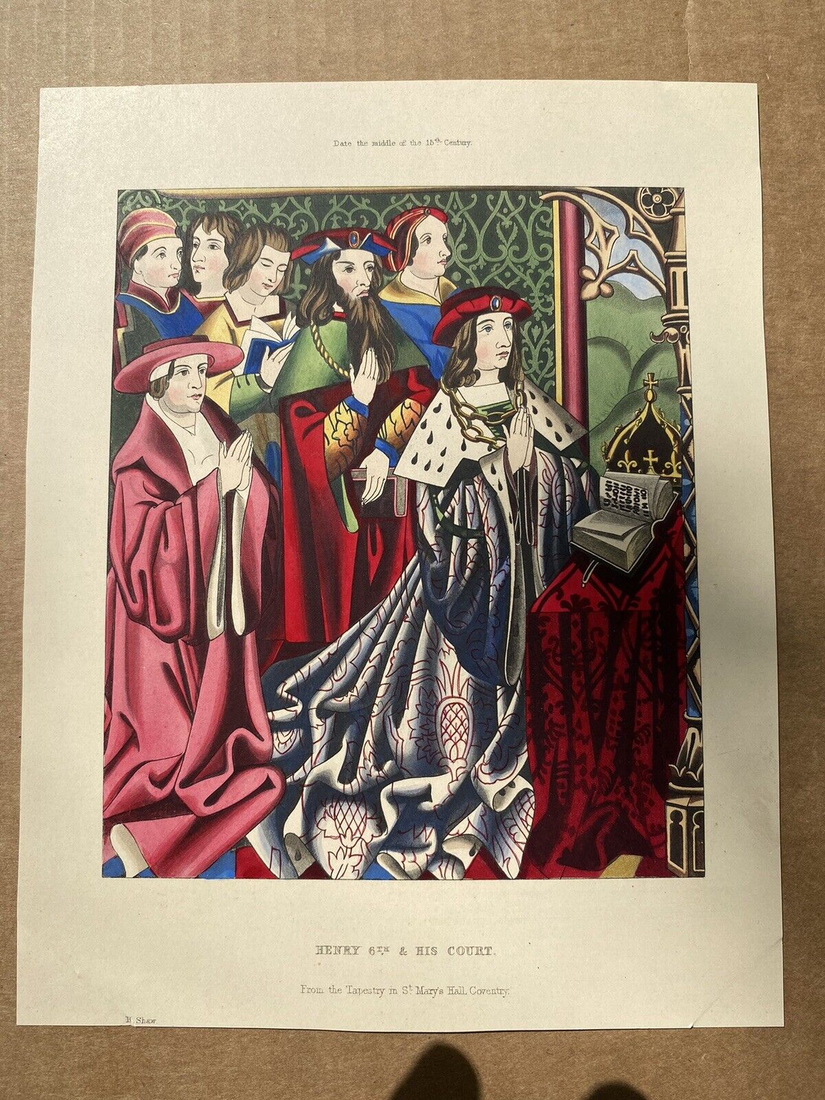 1800s Henry VI Court Illustrations Tapestry Print