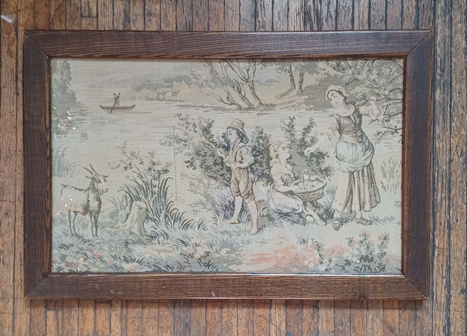 Framed Antique Tapestry Wall Art