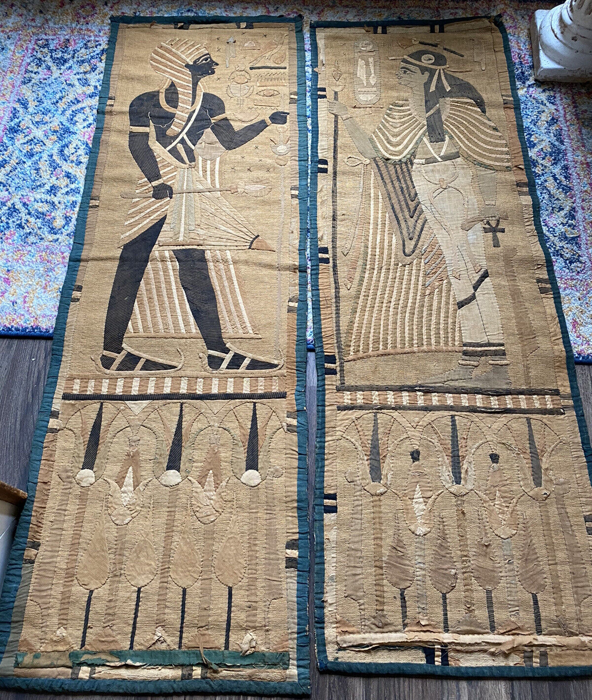 19th Century Egyptian Revival Needlework Tapestry