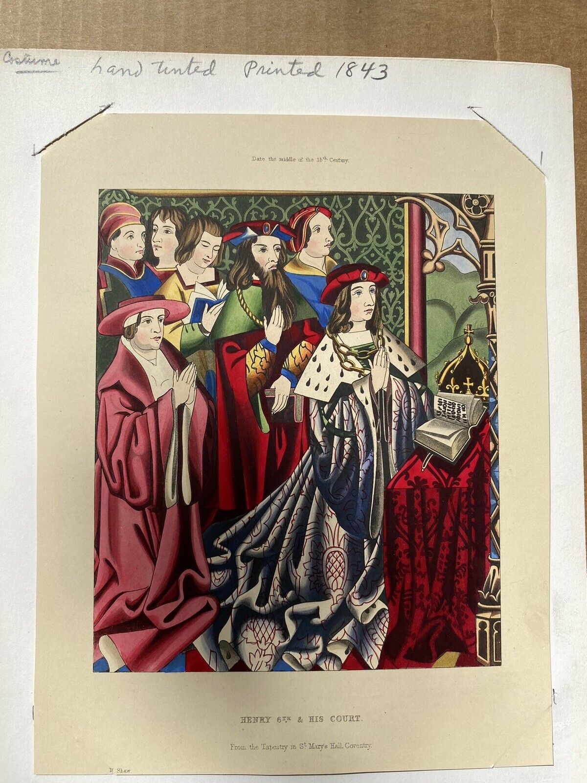 1800s Henry VI Court Illustrations Tapestry Print