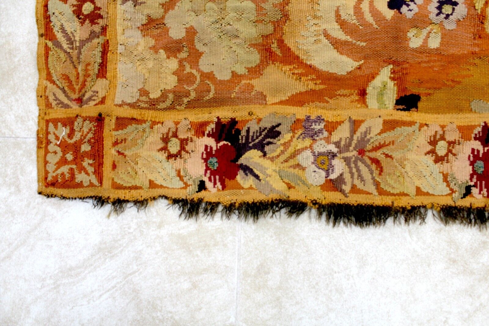 Rare 1880s Handmade French Hunting Tapestry