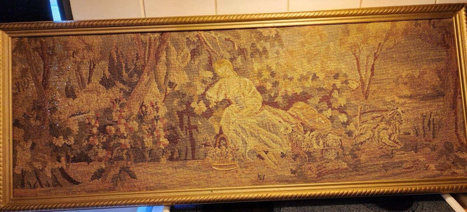 Late 1800s French Tapestry Antique Decor