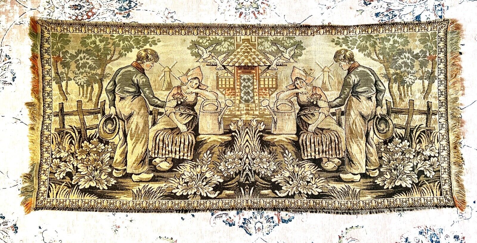 1800s Dutch Tapestry with Authenticity Letter