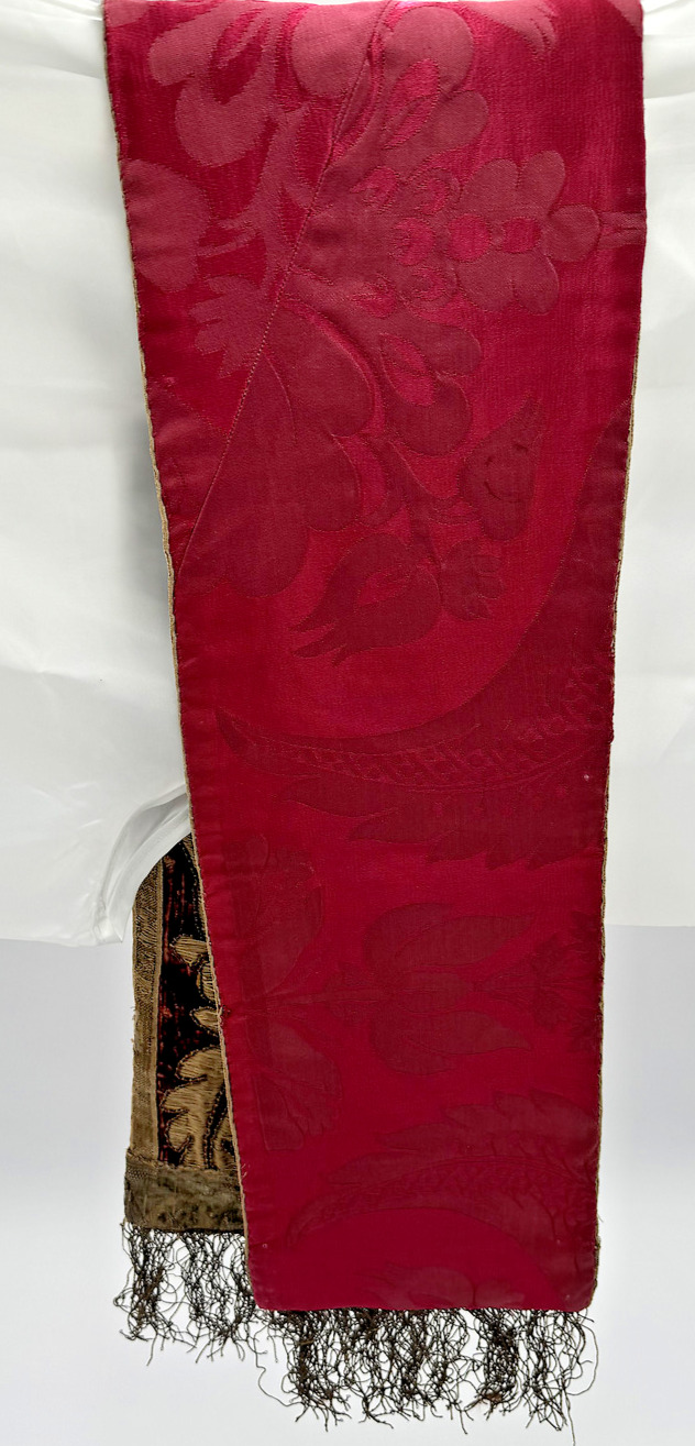 18th Century Ecclesiastical Textile with Silver Thread