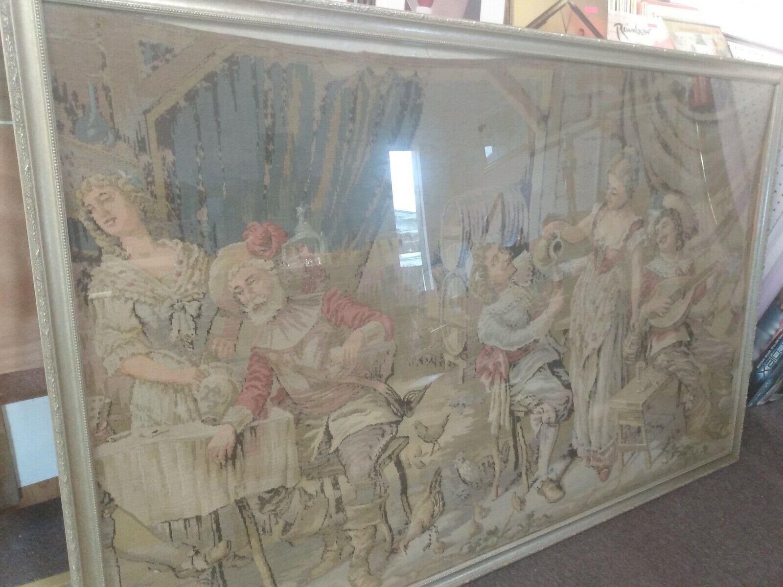 1800s Bar Scene Vintage Giant Tapestry
