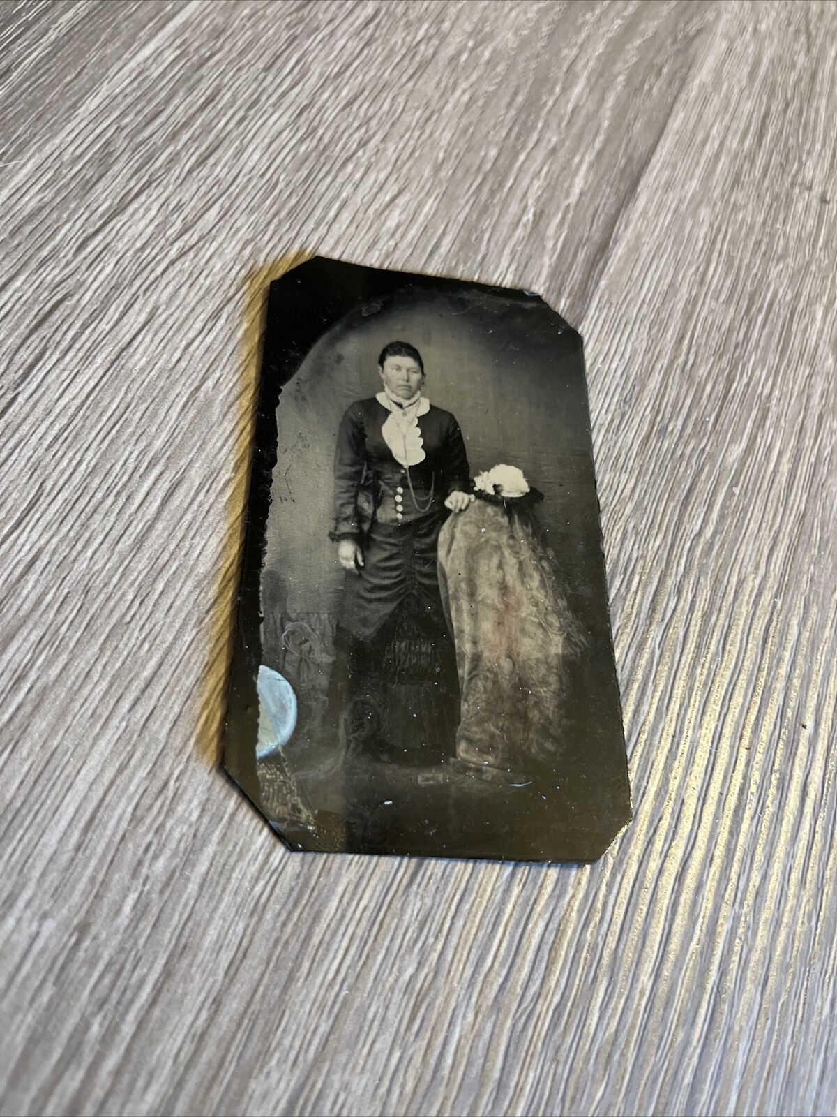 Victorian Woman 1800s Tintype Photo with Hat
