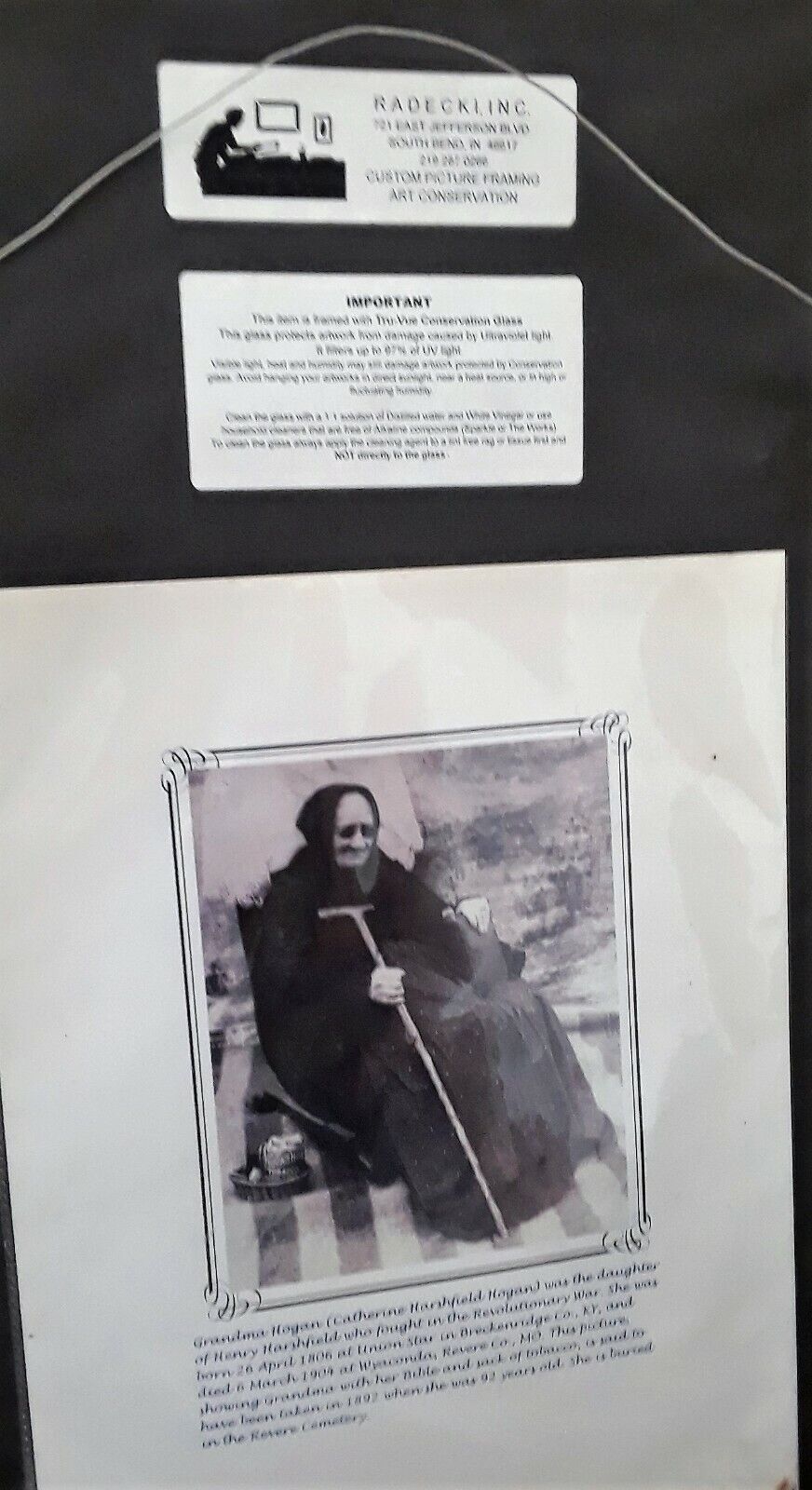 Framed 1800s Weaving Sample by Catherine Hogan