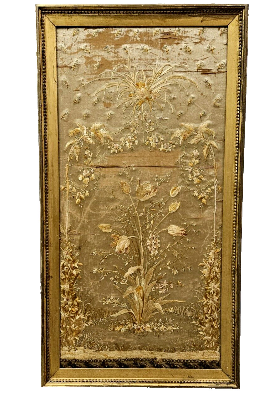 French Silk Floral Tapestry, Circa 1800s
