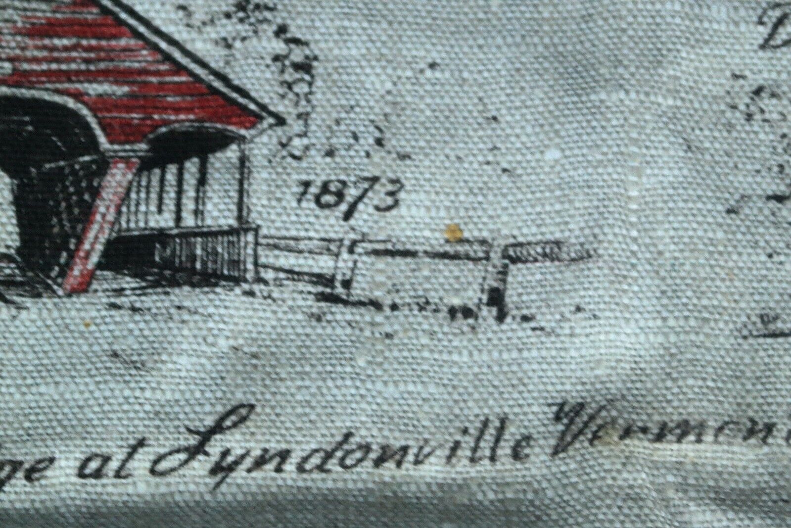 1800's New England Bridges Burlap Tapestry 30"x16