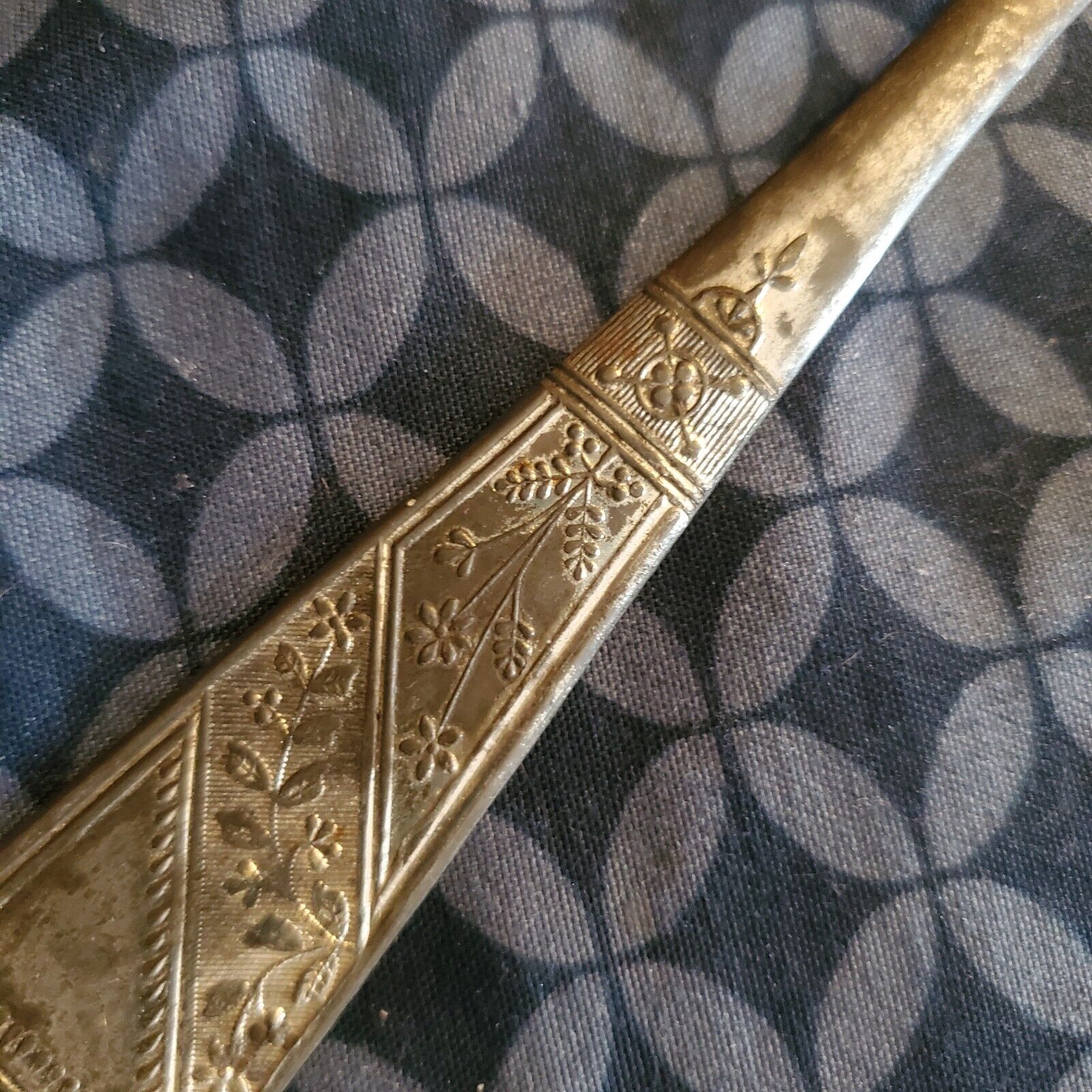 Ornate Silverplate Flat Handle Tapestry Spoon