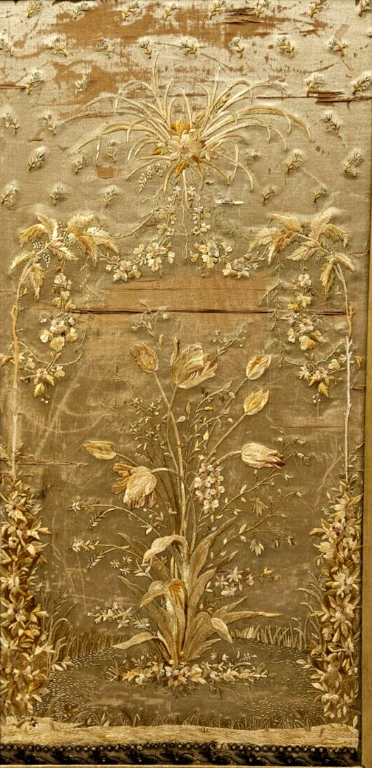 French Silk Floral Tapestry, Circa 1800s