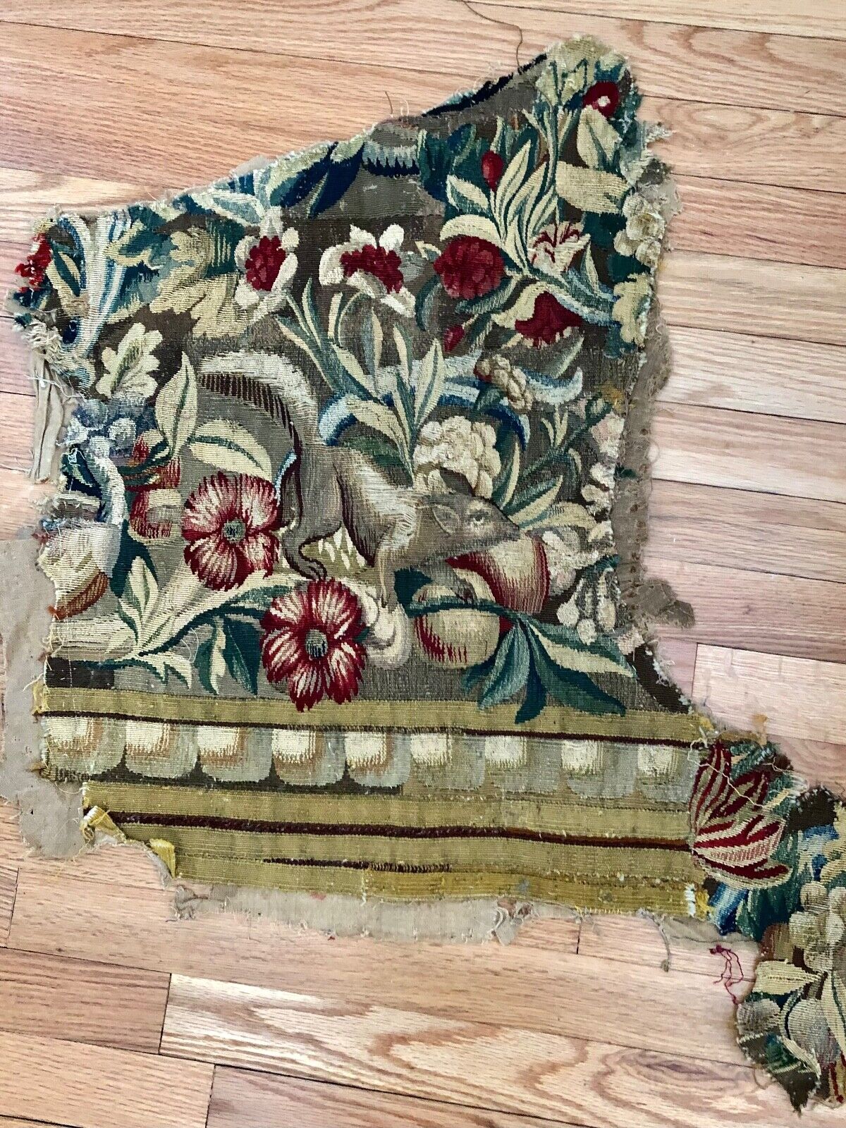 Floral Design Antique Aubusson Tapestry Set