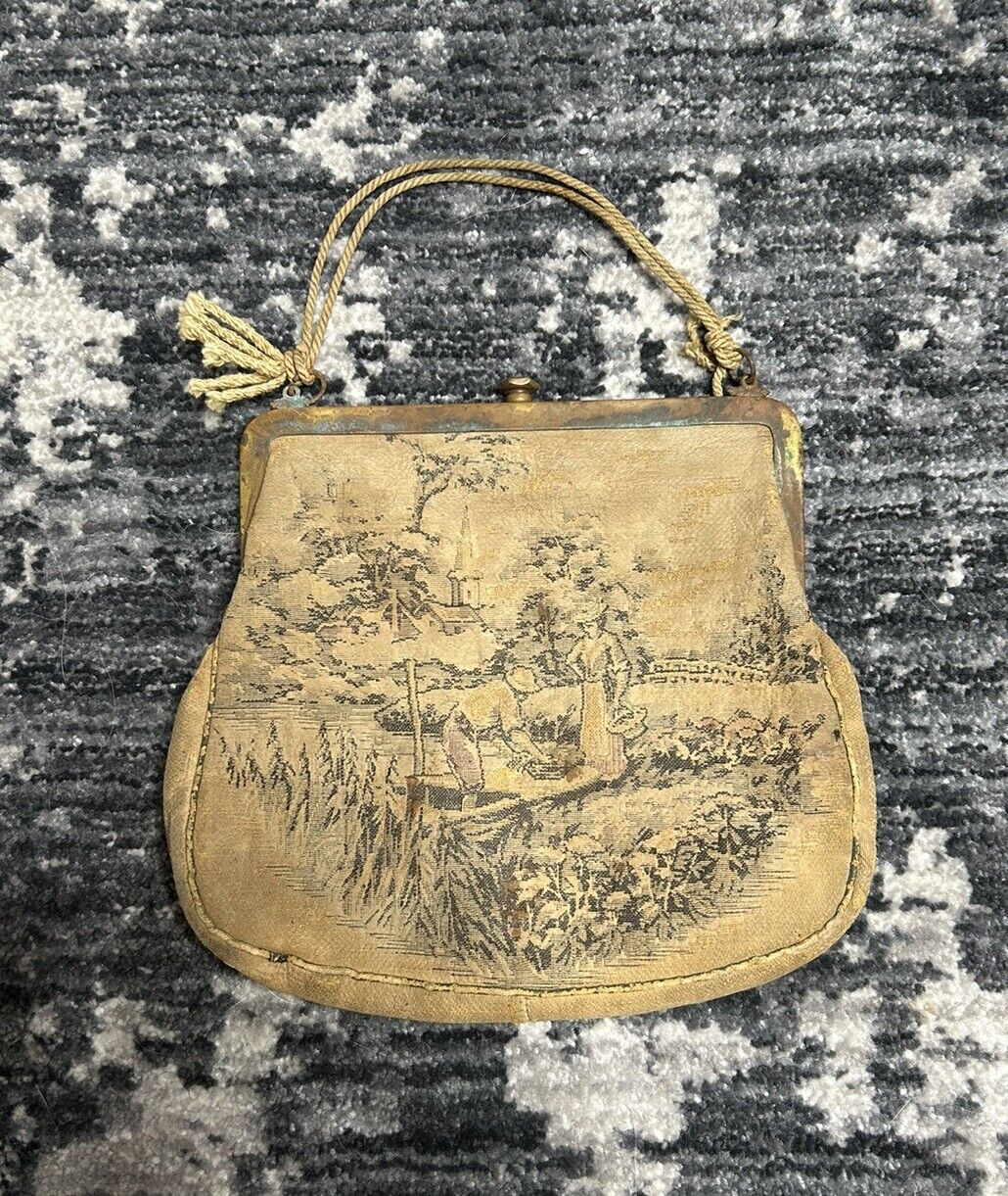 19th Century French Petit Point Coin Purse