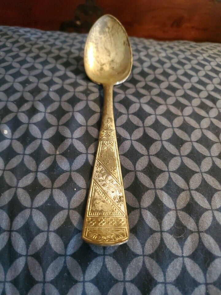 Ornate Silverplate Flat Handle Tapestry Spoon