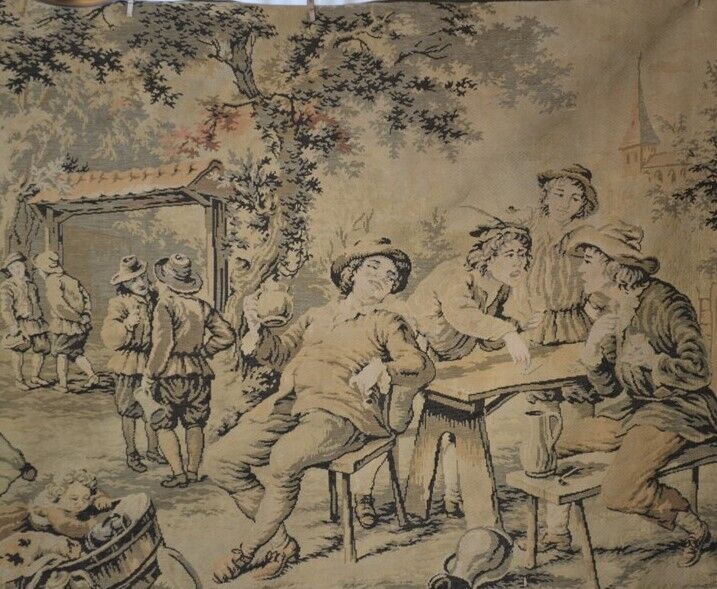 Victorian 1890s Dancing People Tapestry 51 x 100